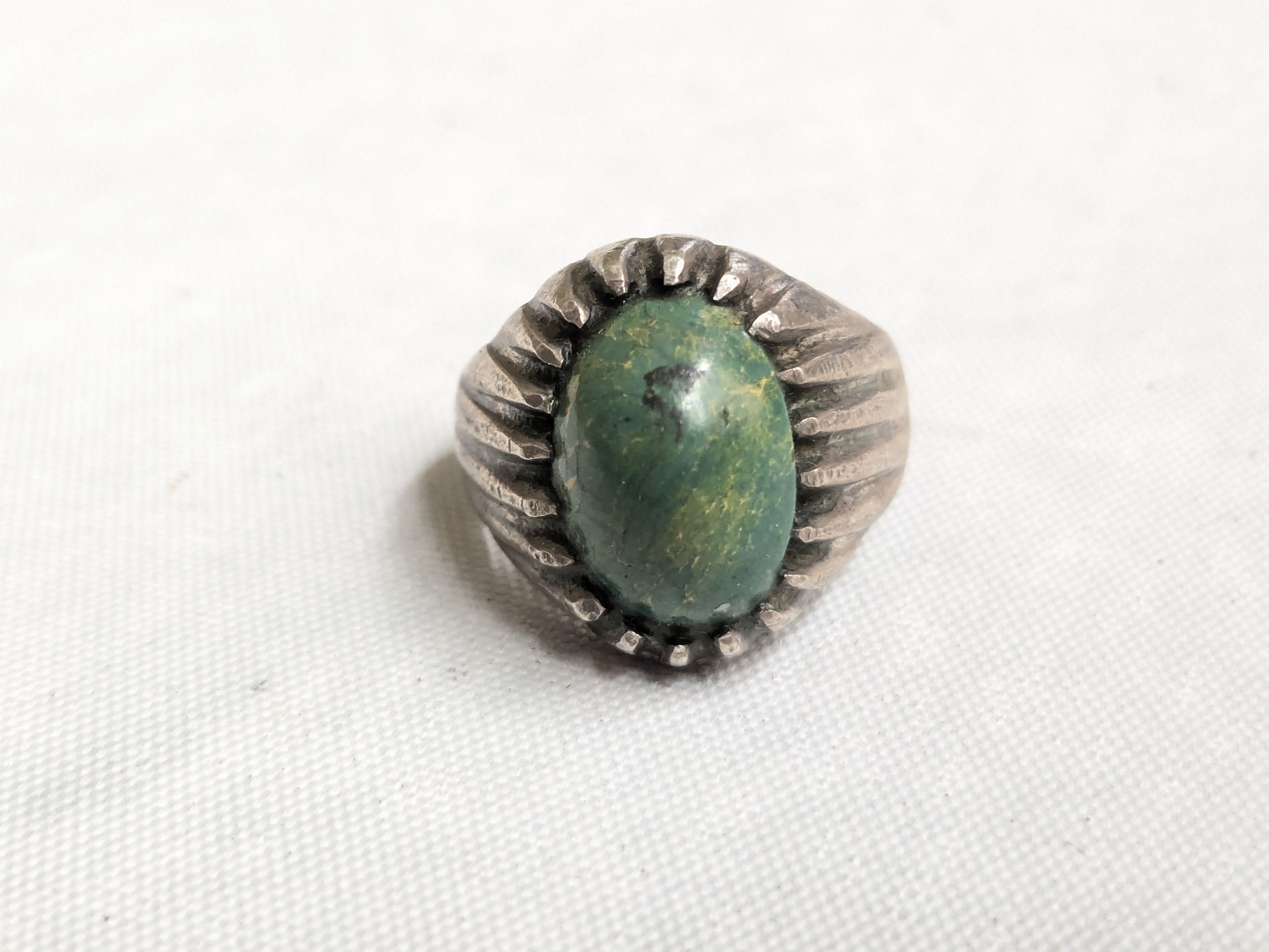 Jewelry Vintage Sterling Silver Ring Turquoise Oval Cabochon 10 Size ONE SIZE - 4 Thumbnail