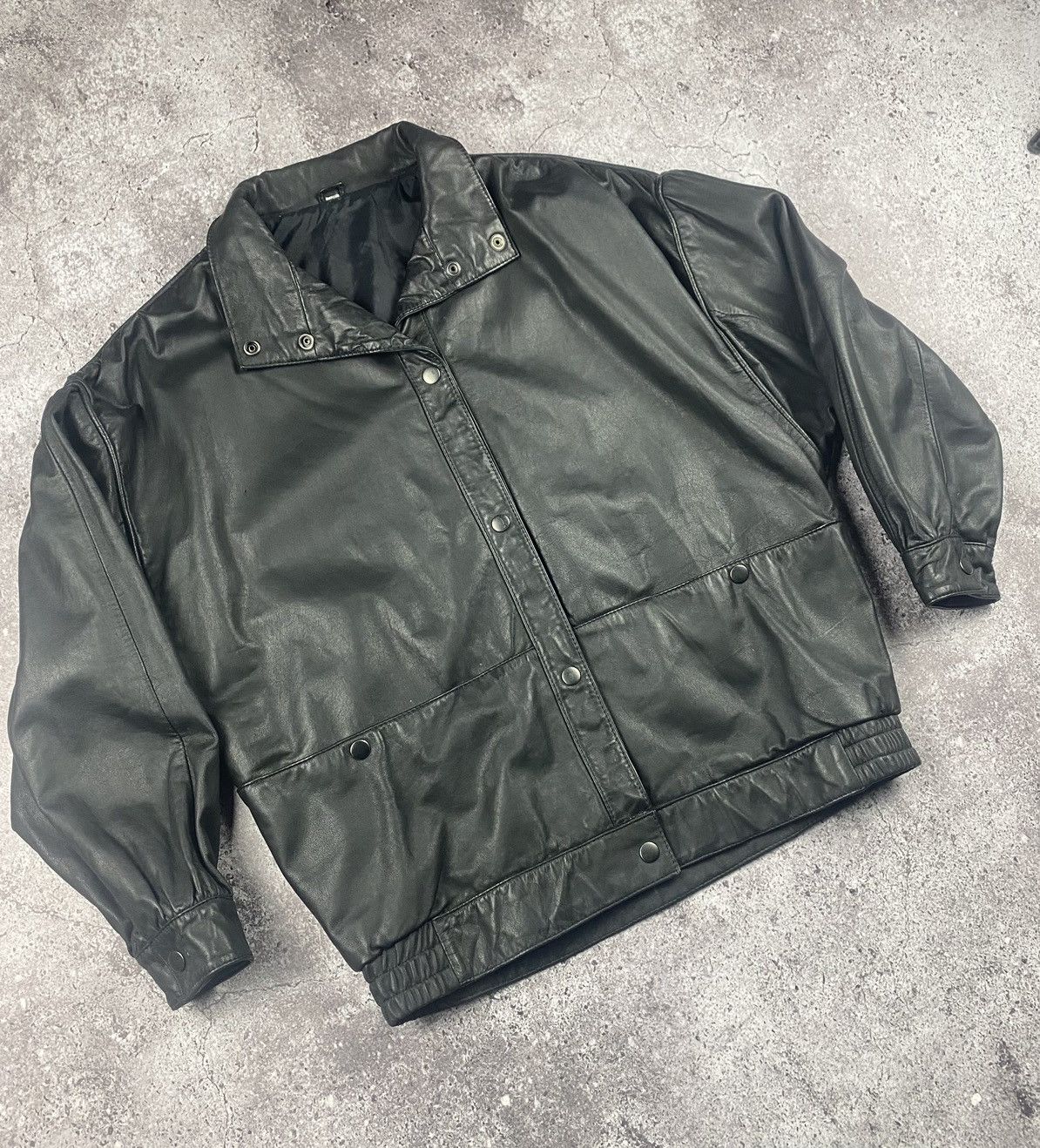 Genuine Leather × Vintage Vintage Bomber Leather Jacket RIRI zip Avirex Schott 70-80s Size US M / EU 48-50 / 2 - 2 Thumbnail