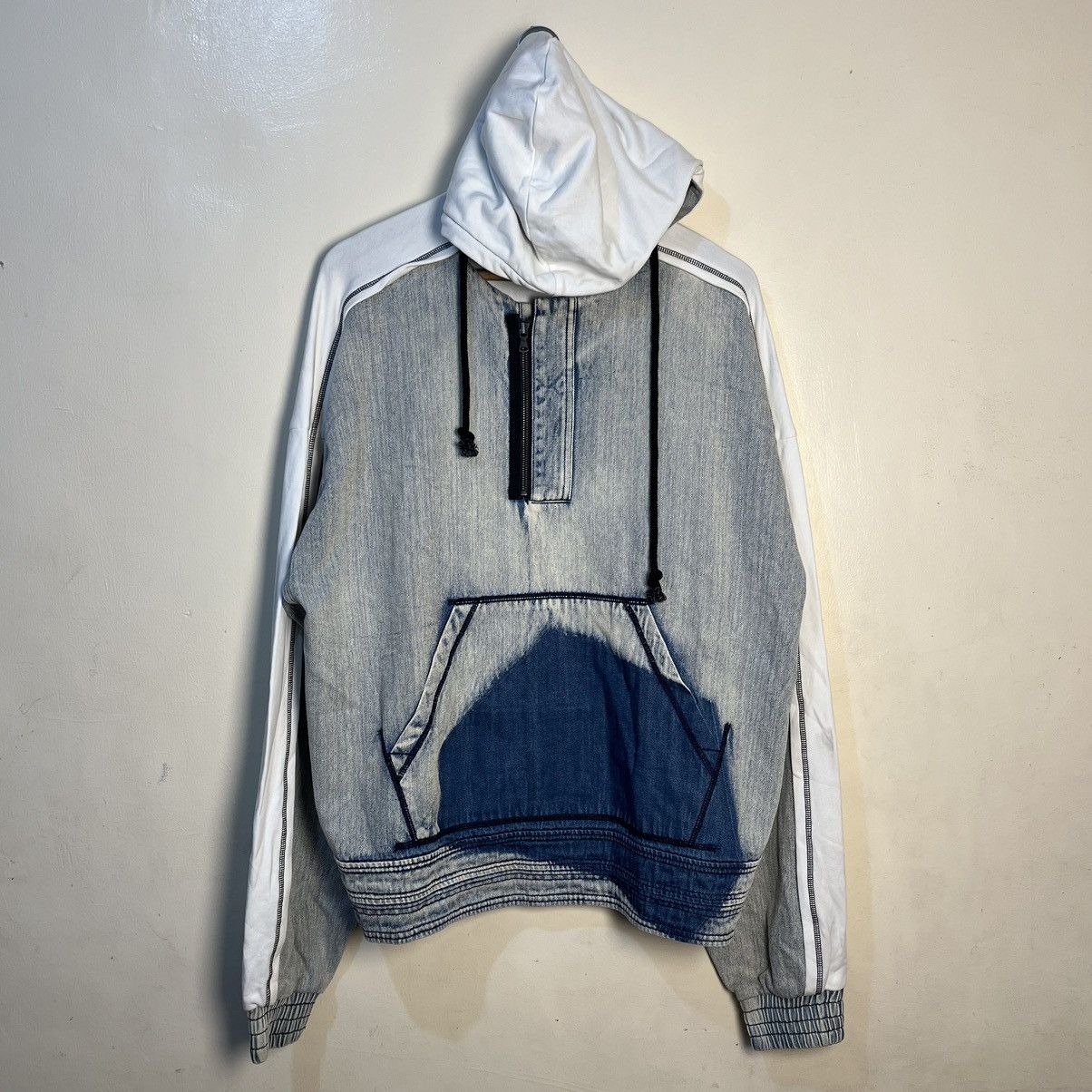 Other Indice Studio SS19 Deconstructed Washed Blue & Ivry Half Zip Size US M / EU 48-50 / 2 - 1 Thumbnail