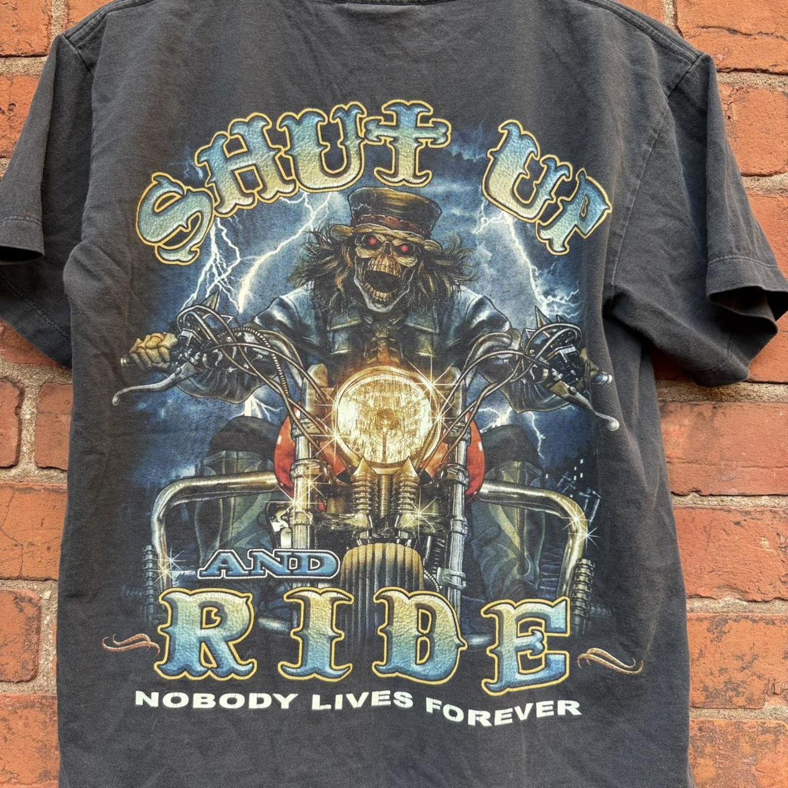 Other shut up and ride nobody lives forever t shirt biker tees M Size US M / EU 48-50 / 2 - 4 Thumbnail