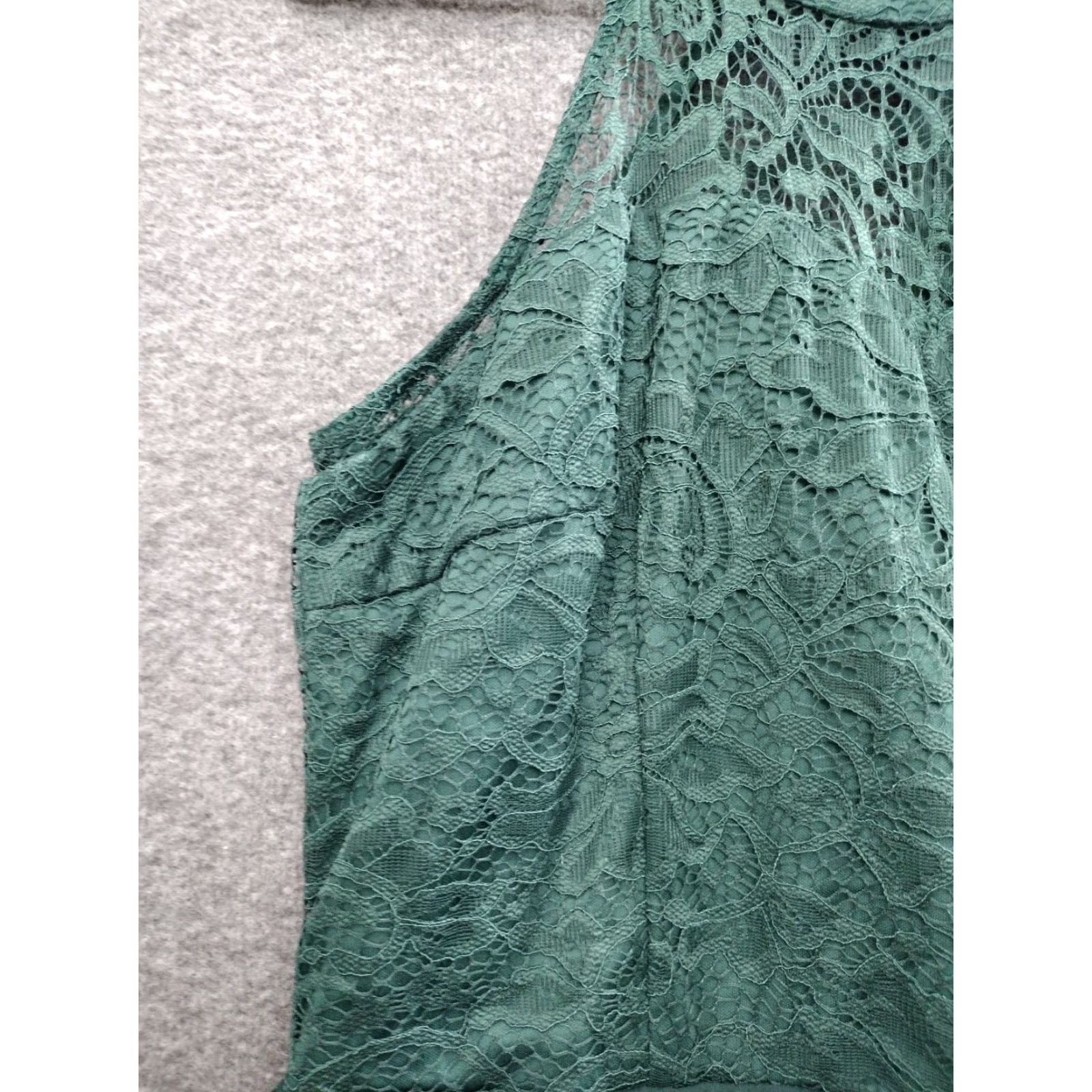 Vintage Wedtrend Maxi Dress XL Green Embroidered Lace Halter Top Sleeveless Floral Long Dress Women Mens? Size XL / US 12-14 / IT 48-50 - 7 Thumbnail