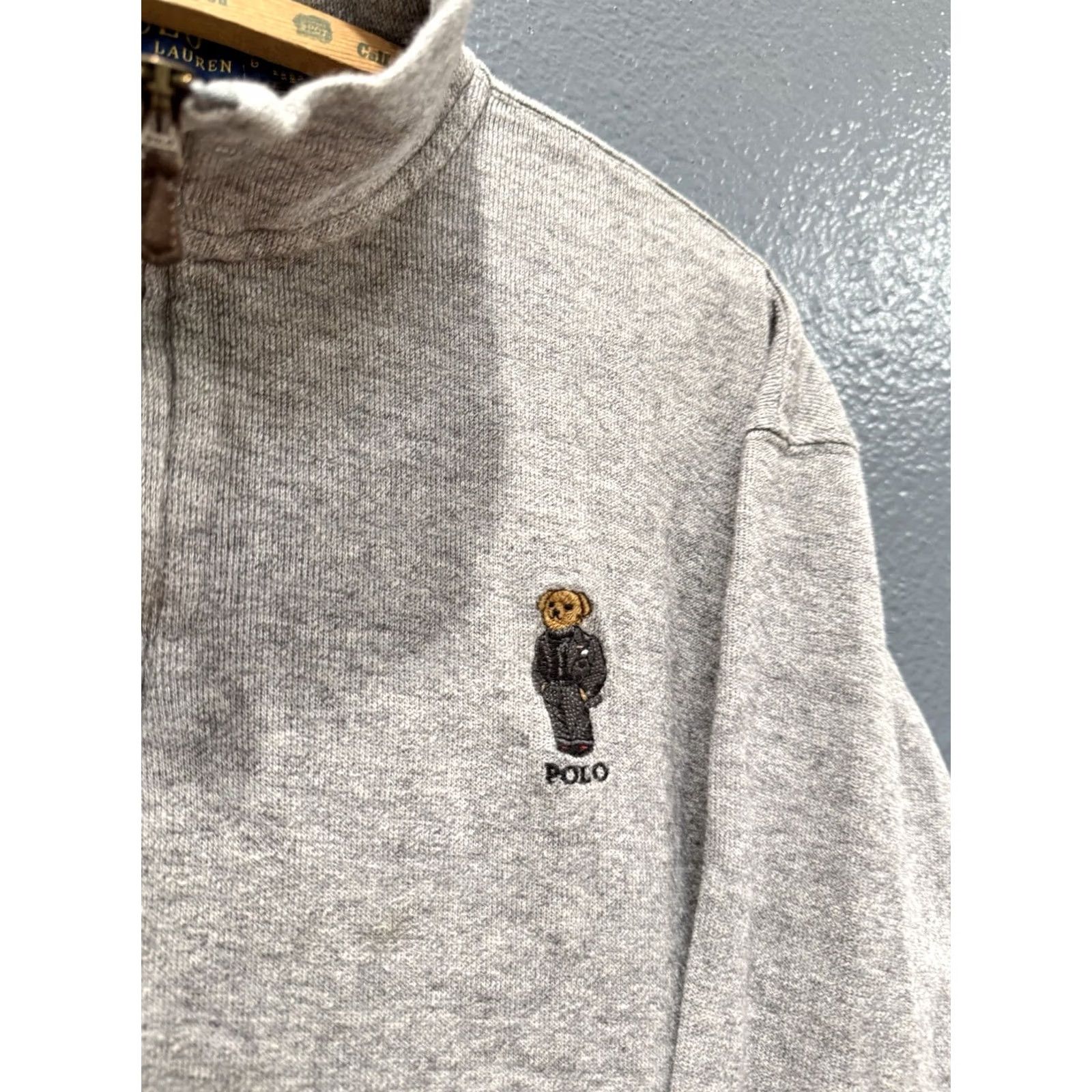 Polo Ralph Lauren Polo Ralph Lauren Polo Bear Gray Cotton Zip Sweatshirt L Mens Size Large Size US L / EU 52-54 / 3 - 5 Thumbnail