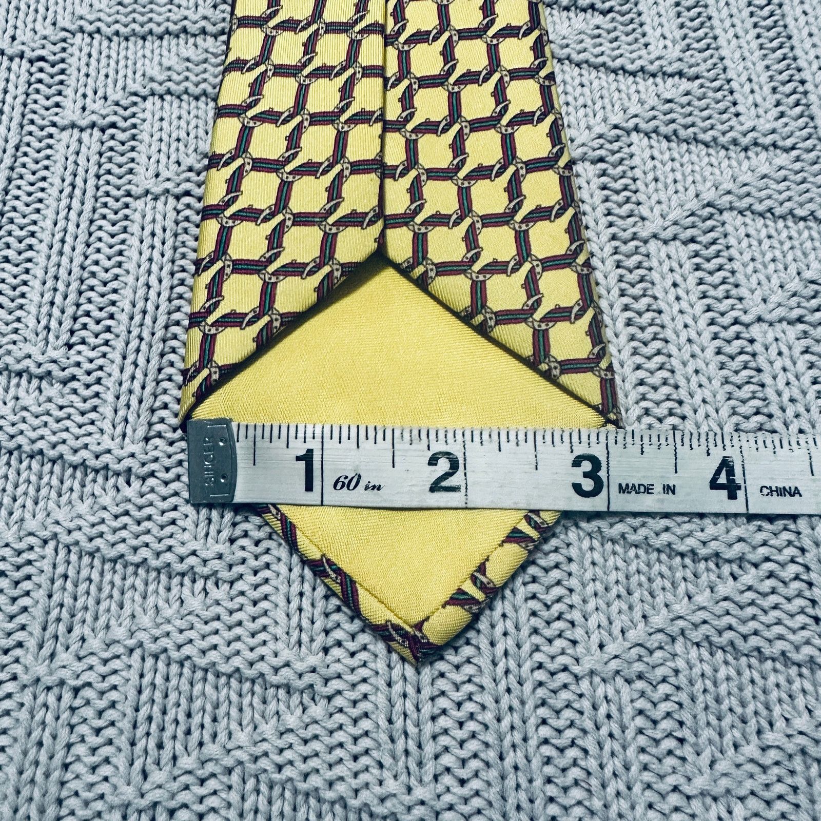 Hermes Hermes yellow silk horseshoe pattern tie Size ONE SIZE - 6 Thumbnail