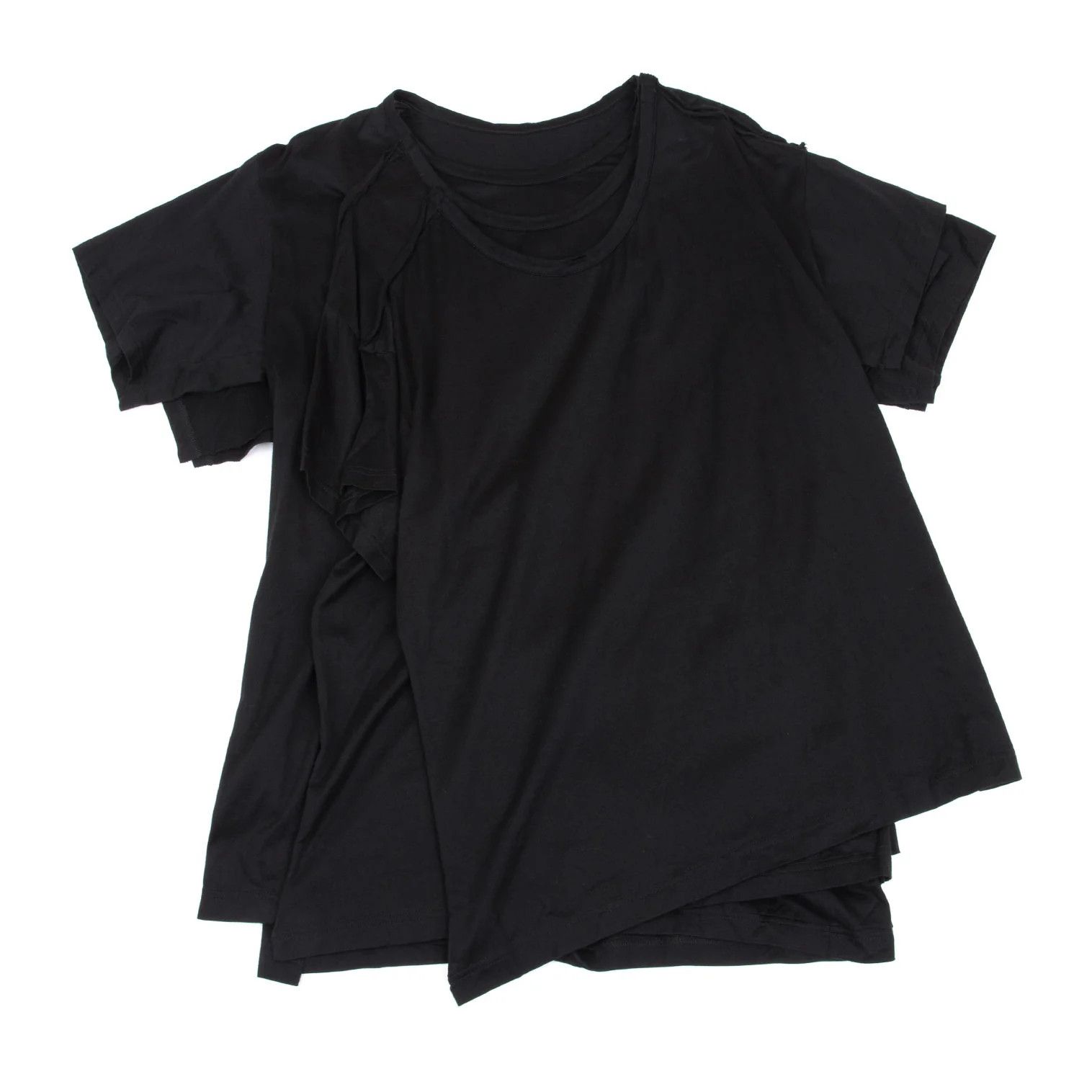 Yohji Yamamoto Yohji Yamamoto Cotton Triple Layered T-Shirt Black 2 Size US M / EU 48-50 / 2 - 1 Thumbnail