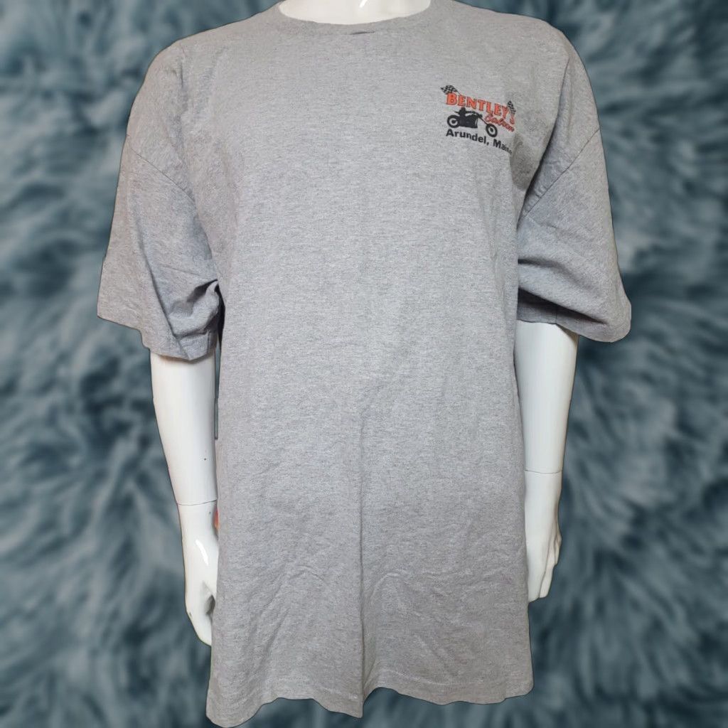 Vintage Bayside T-Shirt Mens 3XL Gray Short Sleeve Crew Neck Graphic Tee Biker Bar Bentley’s Saloon Arundel ME 90% Cotton 10% Polyester Who Has More Fun Us Size US XXL / EU 58 / 5 - 1 Thumbnail