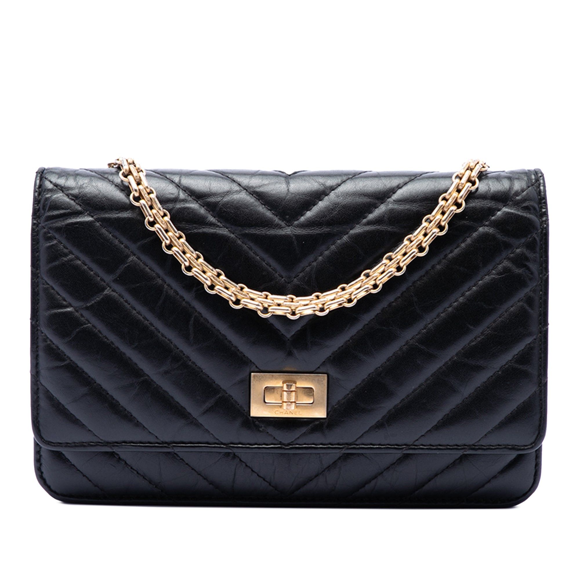 Chanel Reissue 2.55 Chevron Aged Calfskin Wallet on Chain Size ONE SIZE - 1 Thumbnail