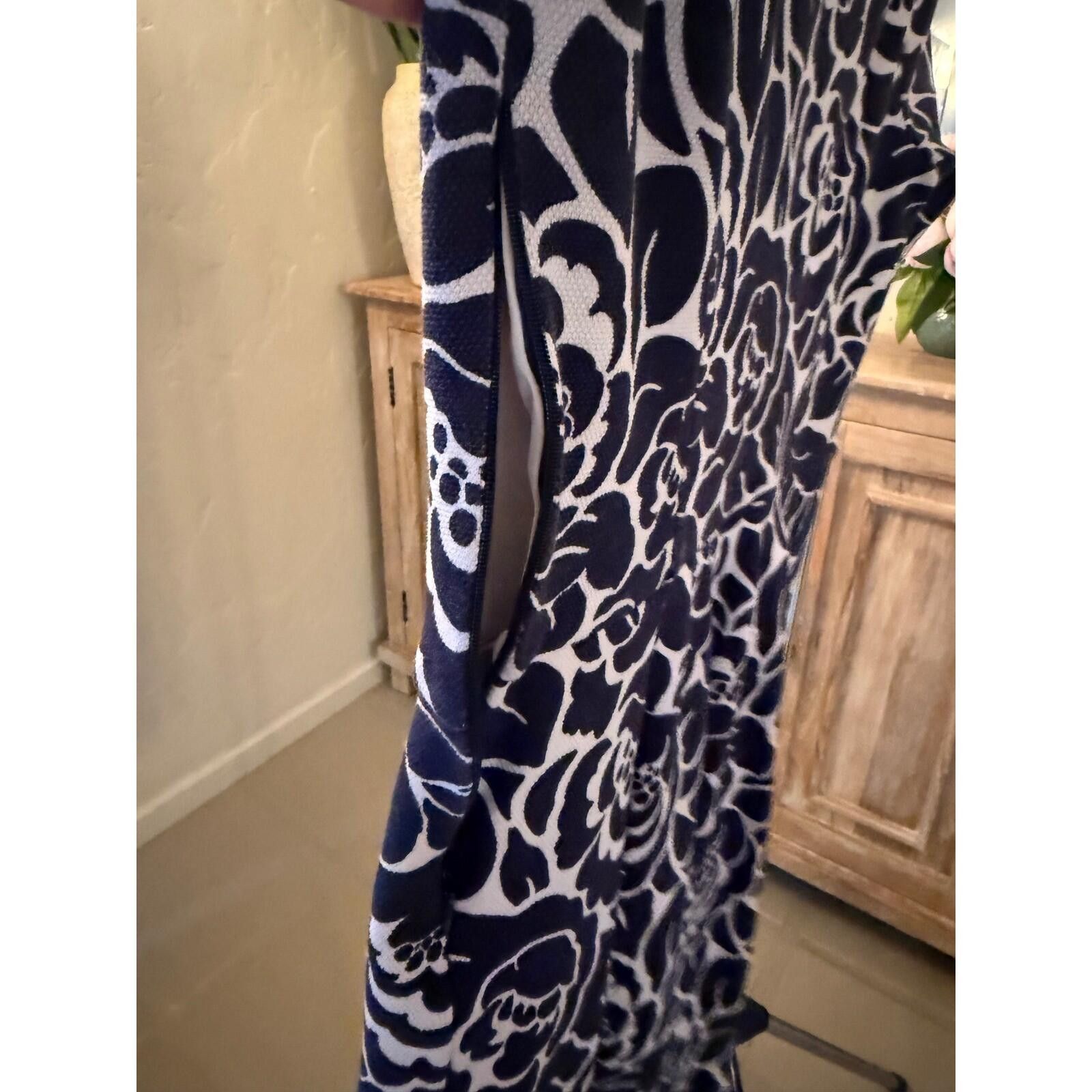 Boden Boden Navy Blue Floral Fit & Flare Dress Short Sleeve Size 8 Size M / US 6-8 / IT 42-44 - 8 Thumbnail