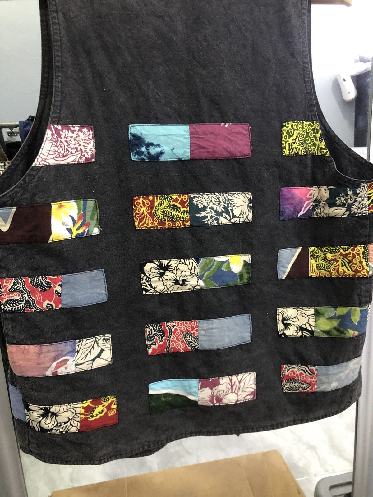 Japanese Brand El Rodeo Japan Patchwork Artisan Vest Black Faded Boho Craft Size US S / EU 44-46 / 1 - 15 Thumbnail