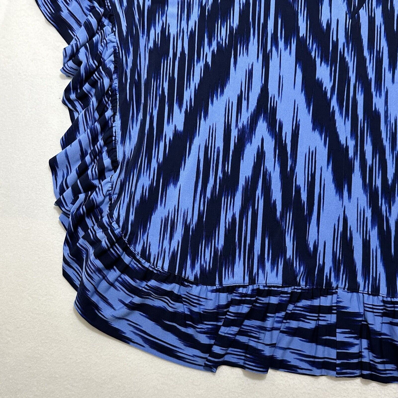 Michael Kors Michael Kors Large Blue V-Neck Blouse Kaftan Top Eyelet Size L / US 10 / IT 46 - 5 Thumbnail