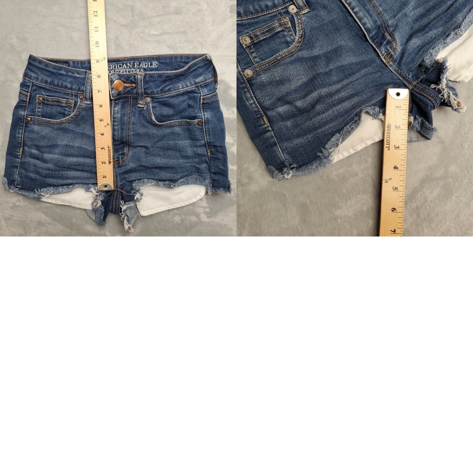 American Eagle Outfitters American Eagle Shorts Womens 2 Denim Micro Mini Shortie Super Stretch Cutoff Size 26" / US 2 / IT 38 - 8 Thumbnail