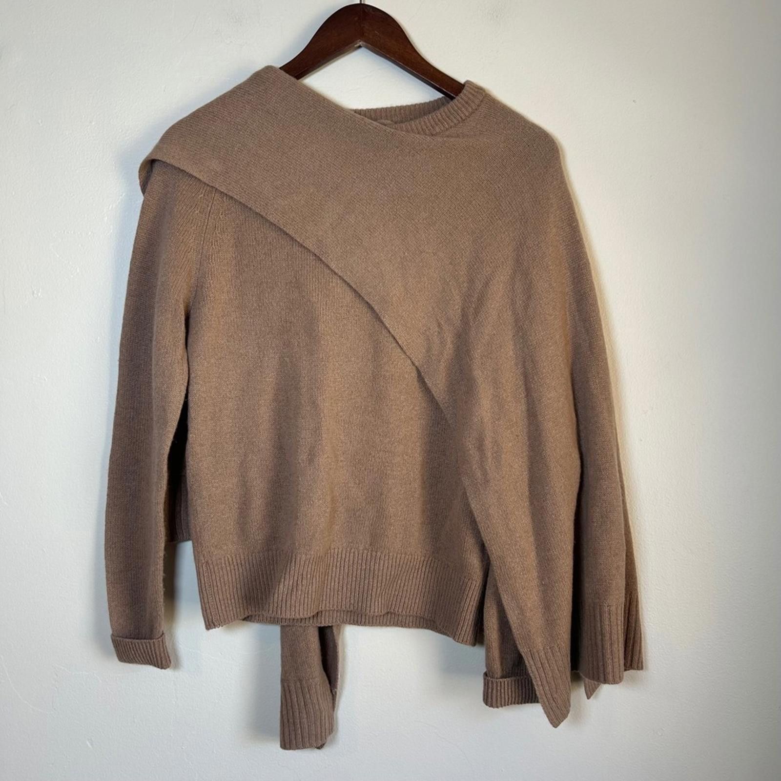 Other MaxMoi Cashmere Sable Sweater XS Brown Asymmetrical Scarf Size XS / US 0-2 / IT 36-38 - 1 Thumbnail