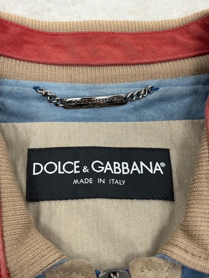 Dolce & Gabbana SS2007 Dolce & Gabbana Blue & Beige Suede Leather Jacket Size US M / EU 48-50 / 2 - 12 Thumbnail