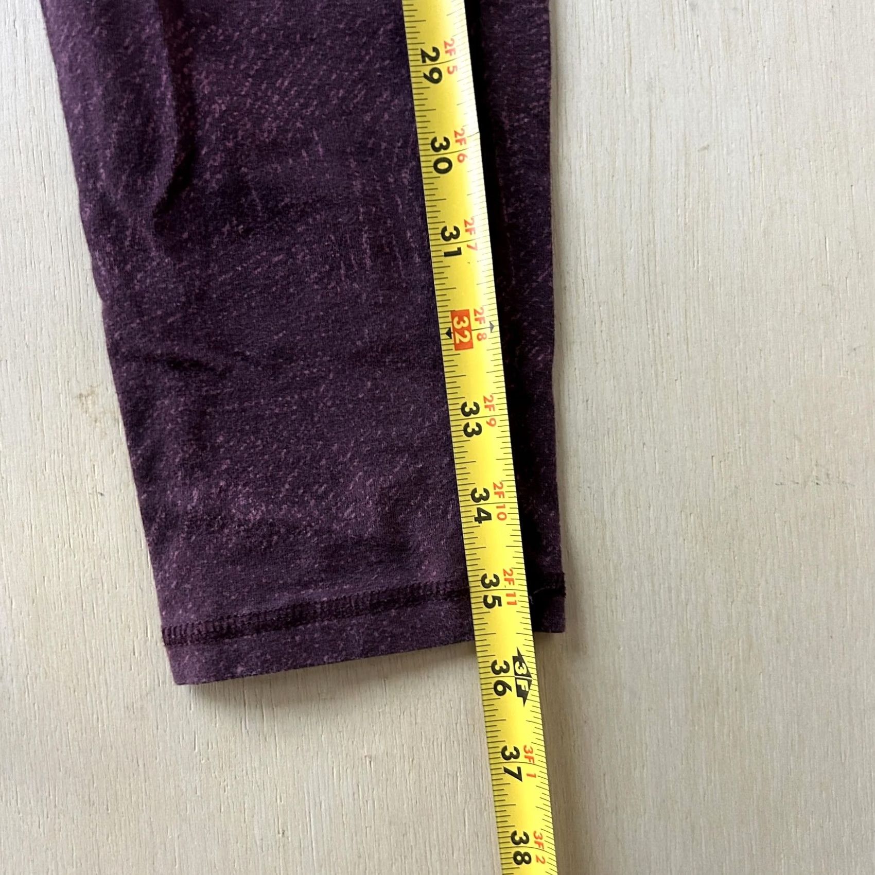 Spalding VINTAGE Spalding Leggings Womens Large Purple High Rise Ankle Flecked Yoga Gym Running Size 36" / US 14 / IT 50 - 5 Thumbnail