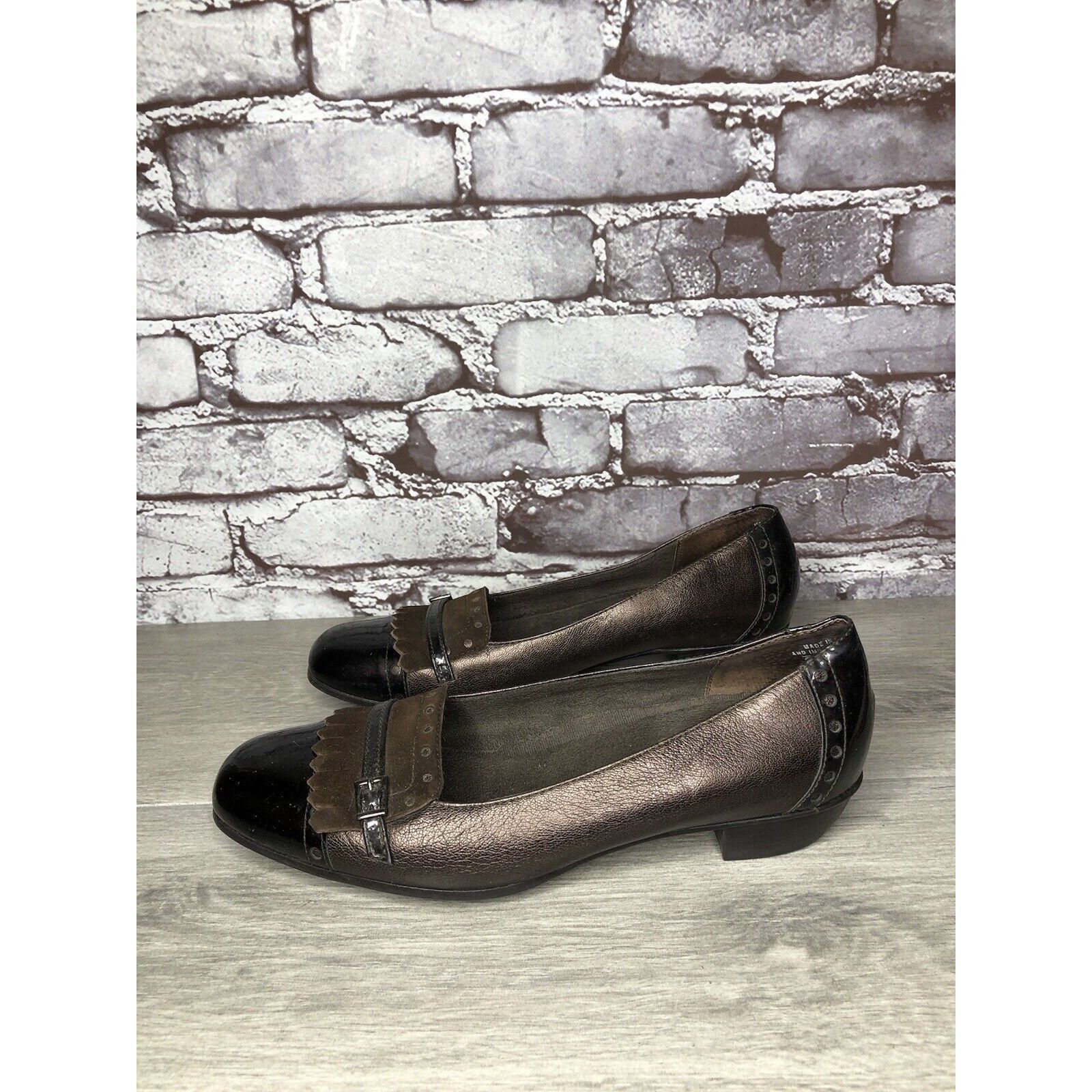 Other Munro Womens Morgan Brown Bronze Leather Kiltie Slip-On Flat Size US 8 / IT 38 - 1 Thumbnail