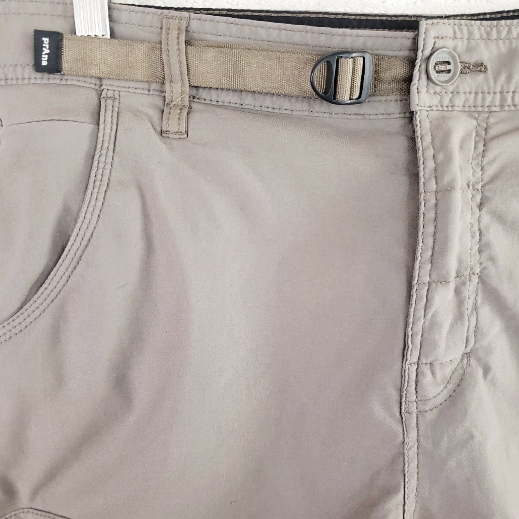 Prana prAna Breathe Shorts Mens 34w 8" Inseam Dark Brown Nylon Stretch Cargo Regular Flat Front Rise Mid-Length Outdoor Travel Casual Mens Size US 34 / EU 50 - 3 Thumbnail