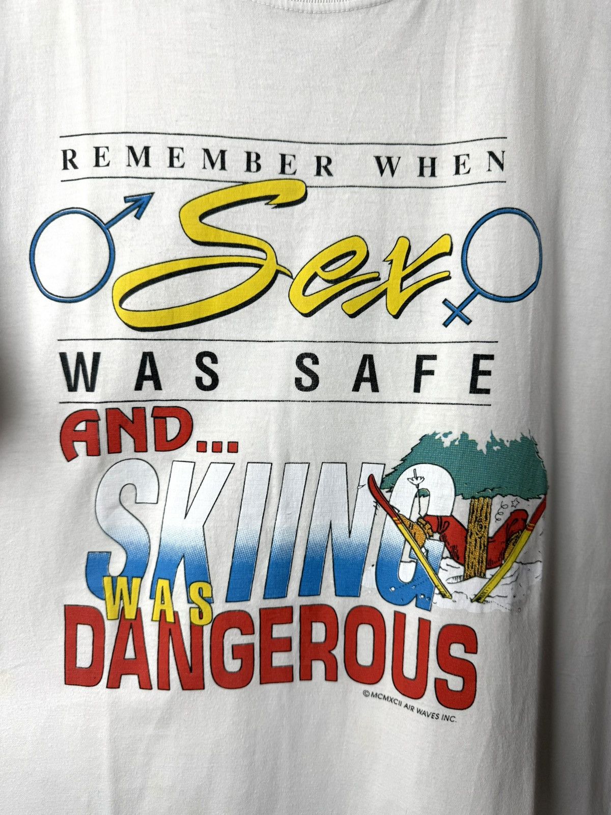 Vintage Rare! Vintage 1990’s Sex Was Safe Art T Shirt Funny Size US M / EU 48-50 / 2 - 2 Thumbnail
