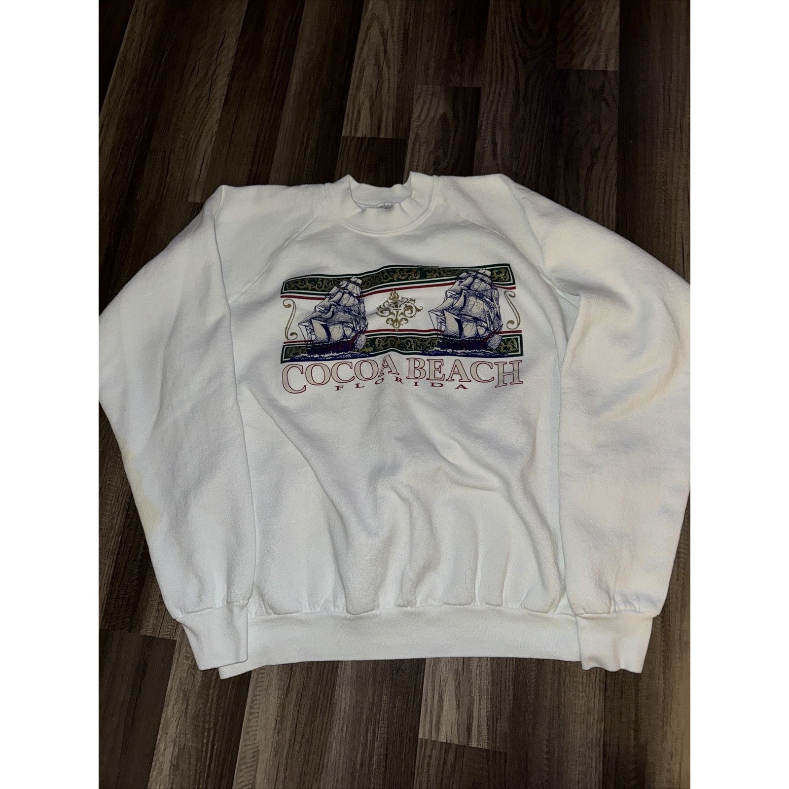 Vintage Fruit Of The Loom USA Crewneck Sweater White XL 23x26 Thick Size US XL / EU 56 / 4 - 1 Thumbnail