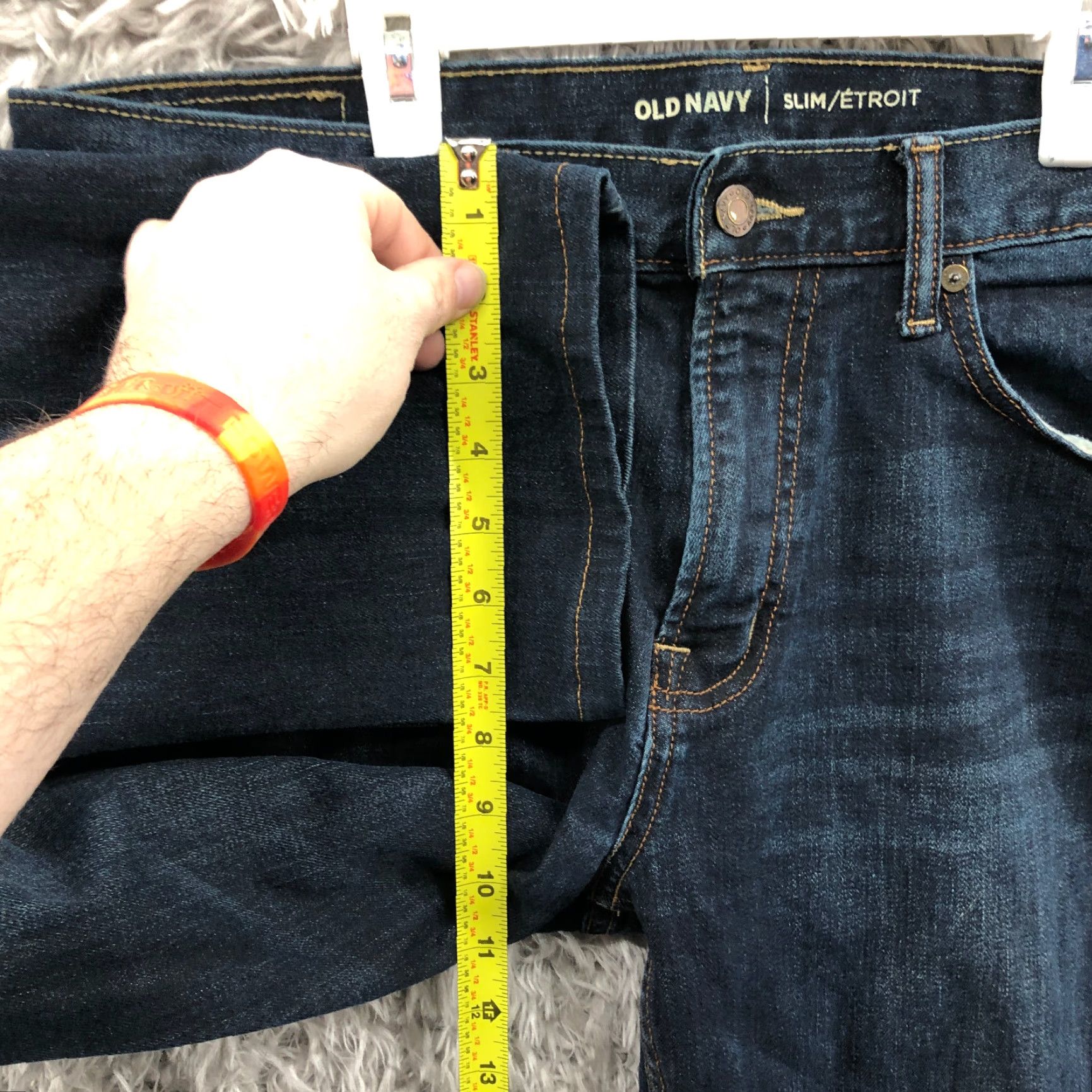 Old Navy Old Navy Slim Jeans Size 34x34 Mens Mid Rise Straight Leg Dark Wash Blue Denim Jeans Size US 34 / EU 50 - 4 Thumbnail