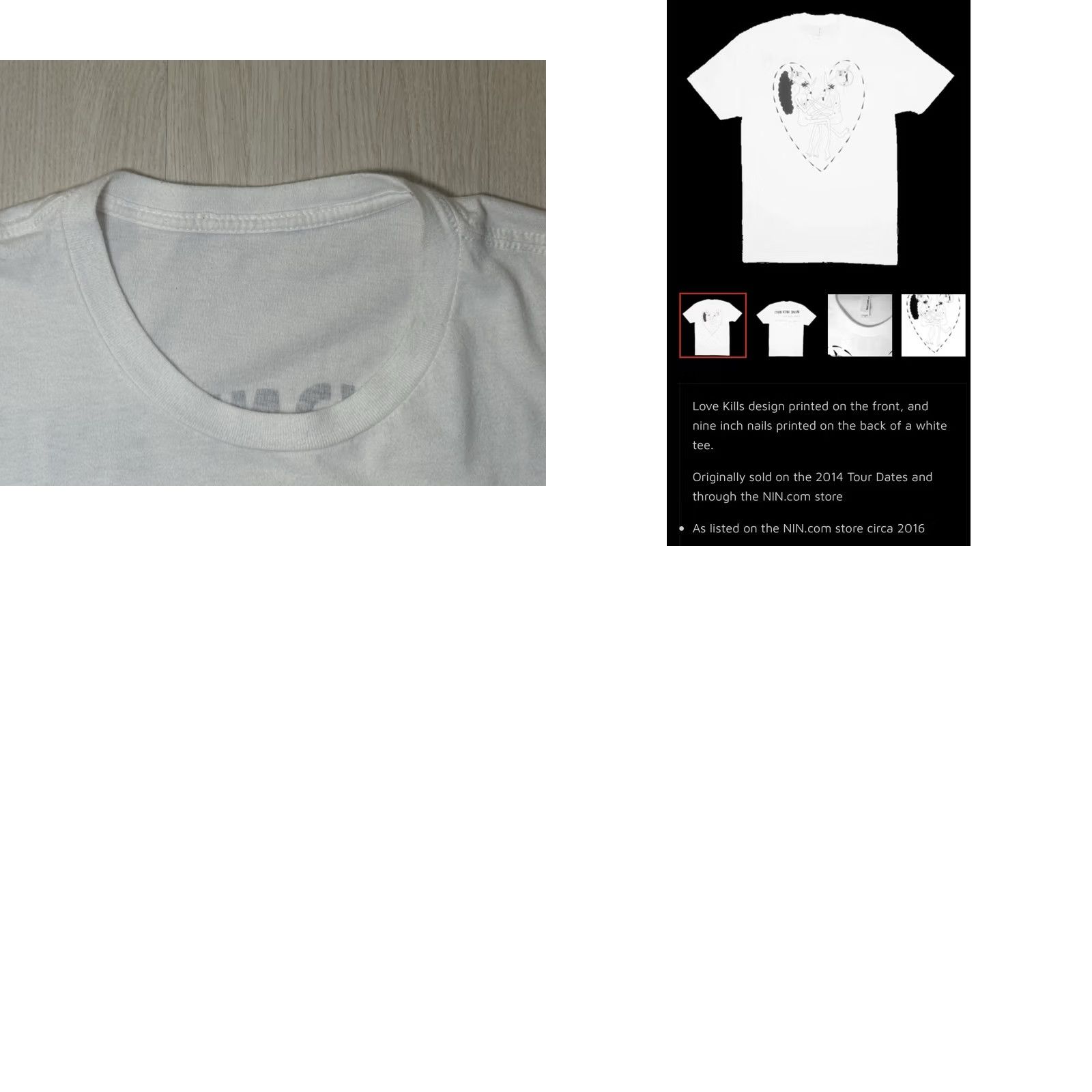 Next Level Nine Inch Nails Shirt Medium 2014 Tour Love Kills Trent Reznor NIN Soundgarden White Size US M / EU 48-50 / 2 - 8 Thumbnail