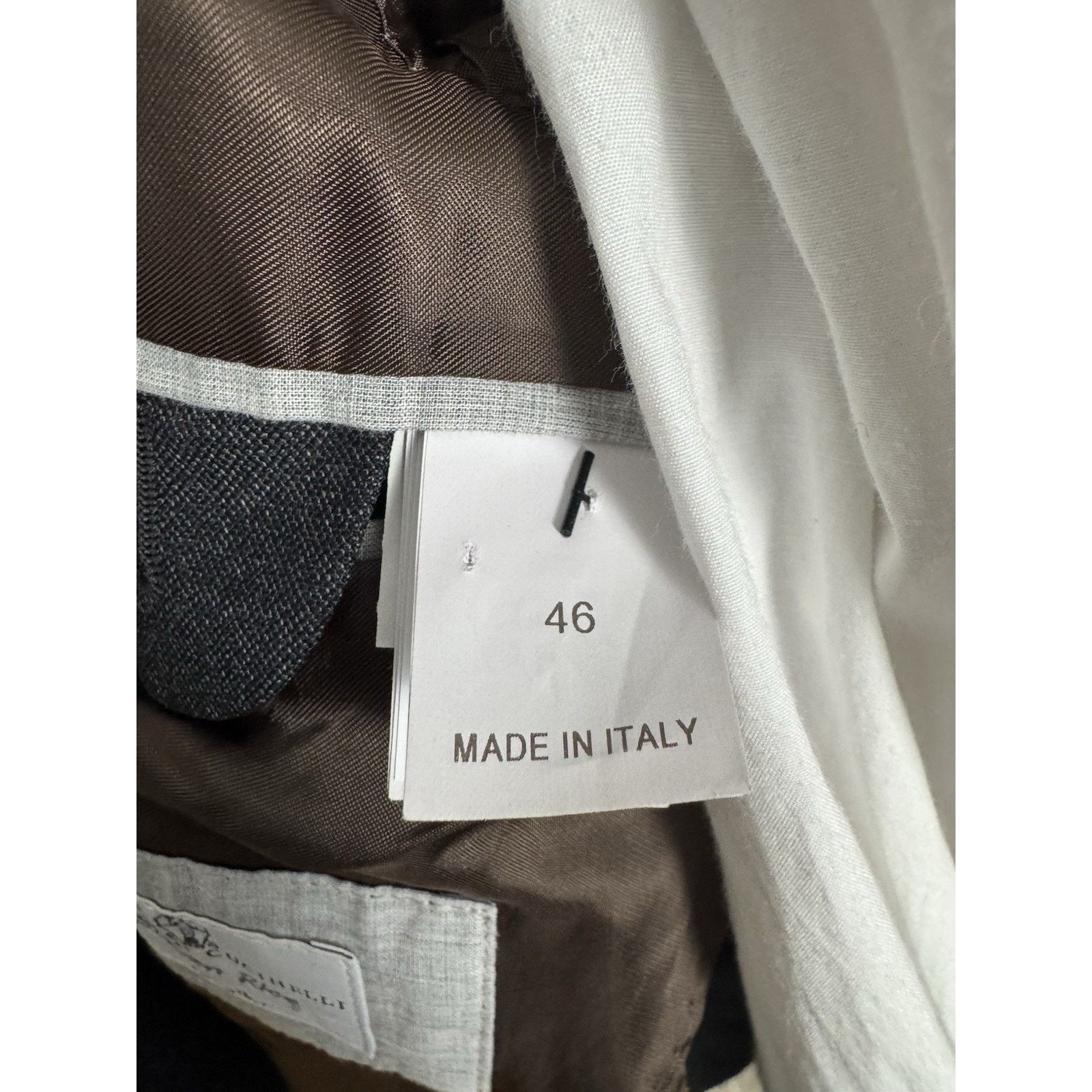 Brunello Cucinelli Brunello Cucinelli Charcoal Wool Peak Lapel Blazer 46/36 Size 36R - 8 Thumbnail
