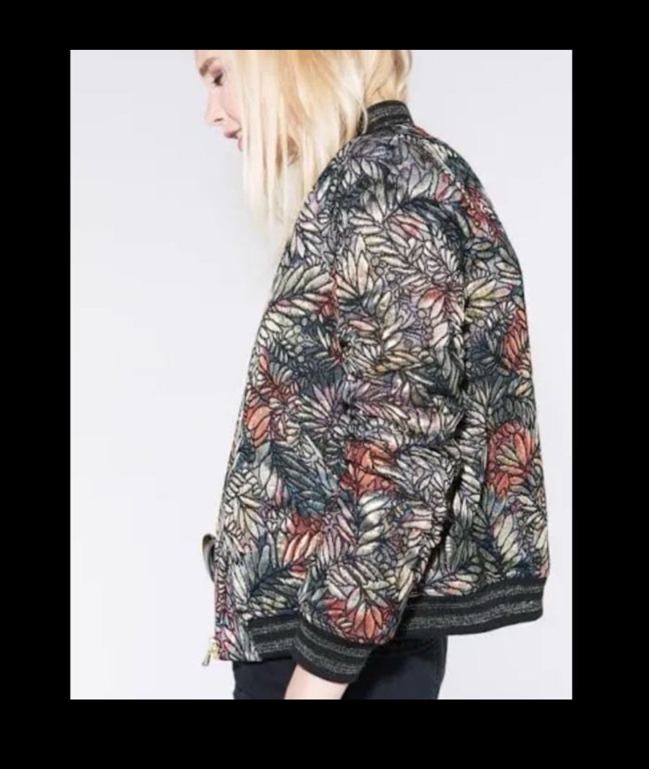 ba&sh Ba&sh Santiago Metallic Jacquard Bomber Jacket Size XS / US 0-2 / IT 36-38 - 3 Thumbnail