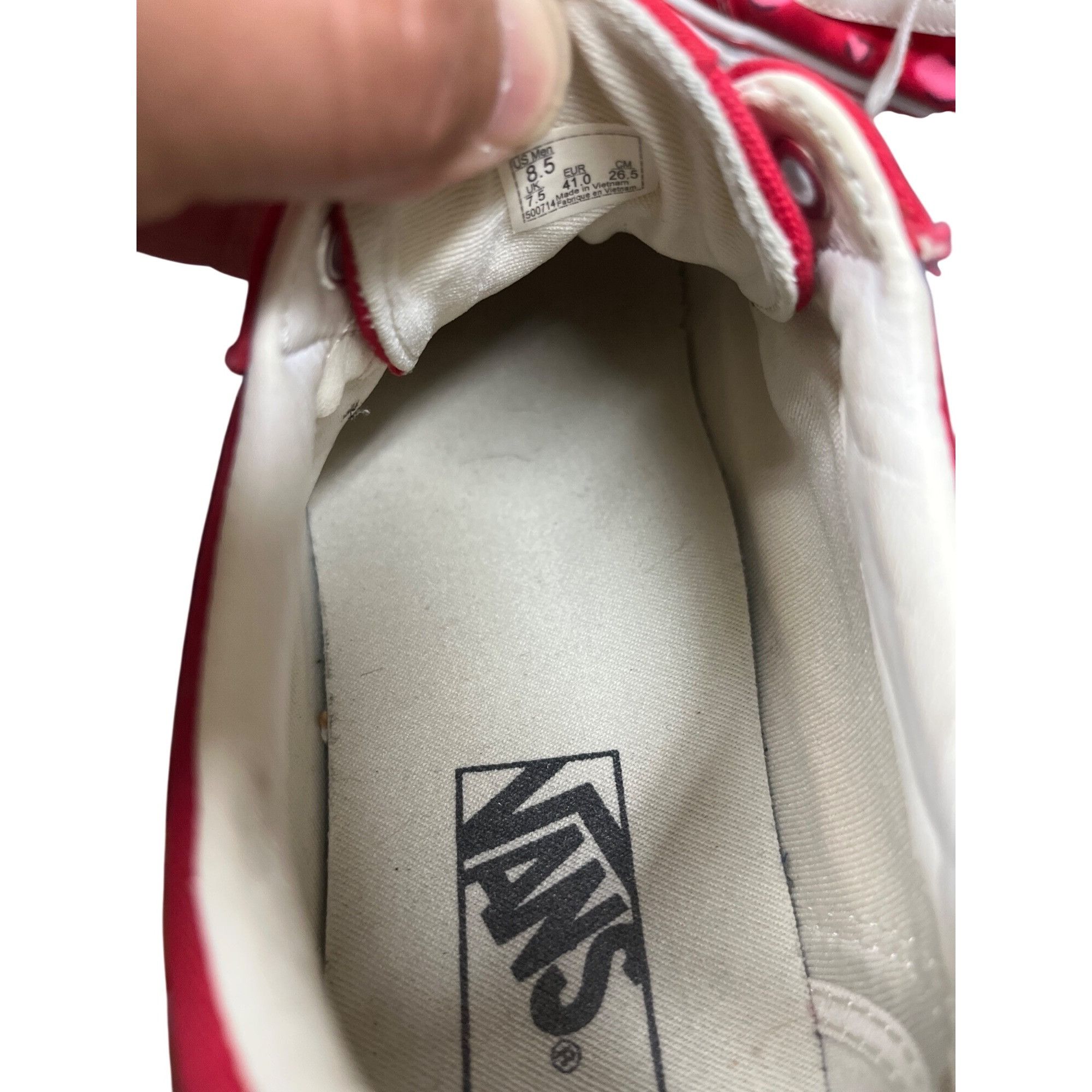 Vans Vans Off The Walls mens red heart graph low top sneakers sz Size US 8.5 / EU 41-42 - 6 Thumbnail
