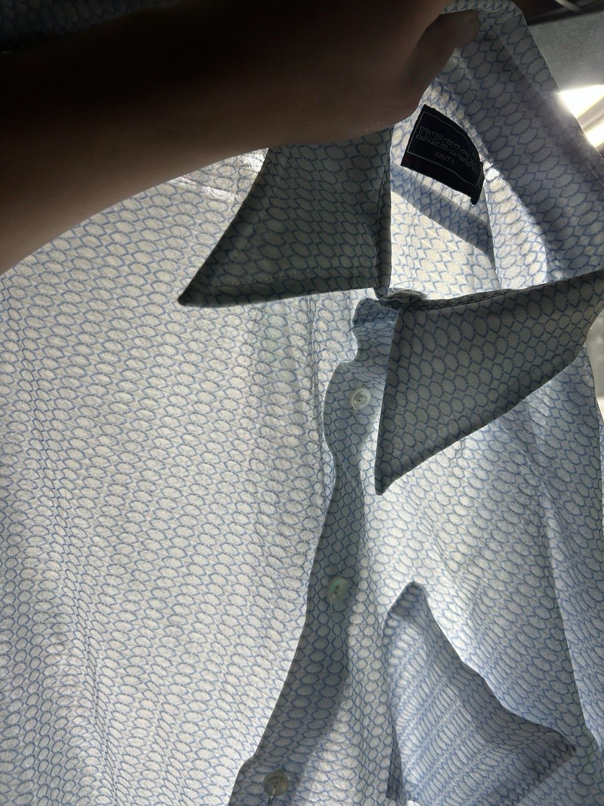 Vintage Vtg 1970s button shirt nylon? poly? sheer dagger collar XL Size US XL / EU 56 / 4 - 7 Thumbnail