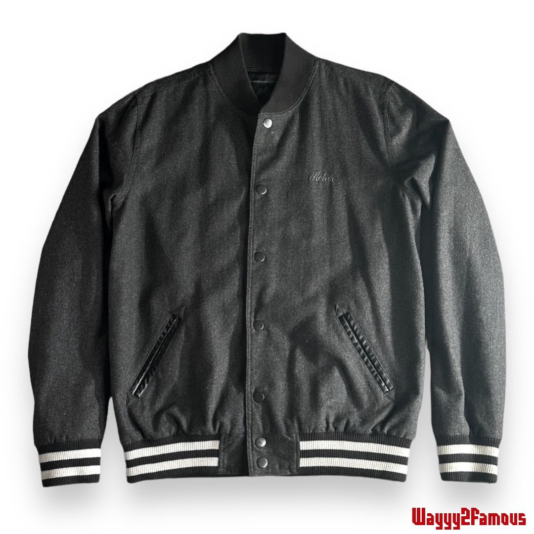 image of Active Light Letterman Jacket in Grey, Men's (Size Medium)