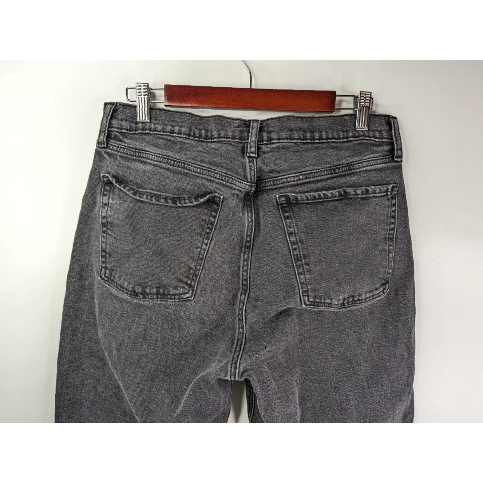 Old Navy Old Navy Jeans Women's 12 Black Lantern Ski Hi Straight Extra High Rise Raw Hem Denim Cotton Spandex 5-Pocket Design Button Zipper Regular Size 34" / US 12 / IT 48 - 5 Thumbnail