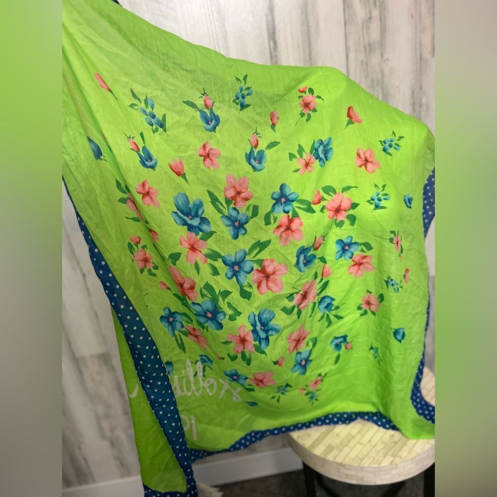 Hollister Hollister Floral Polka Dot Scarf Bandana Wrap – Green Blue P Size ONE SIZE - 3 Thumbnail