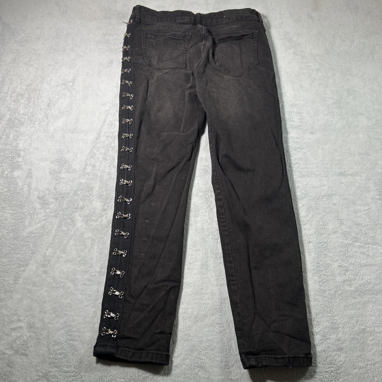 Blackhawk! Y2k 2000s Metal Hook Studs Jeans Ws 9 Skater Grunge Gothic Size 30" / US 8 / IT 44 - 3 Thumbnail