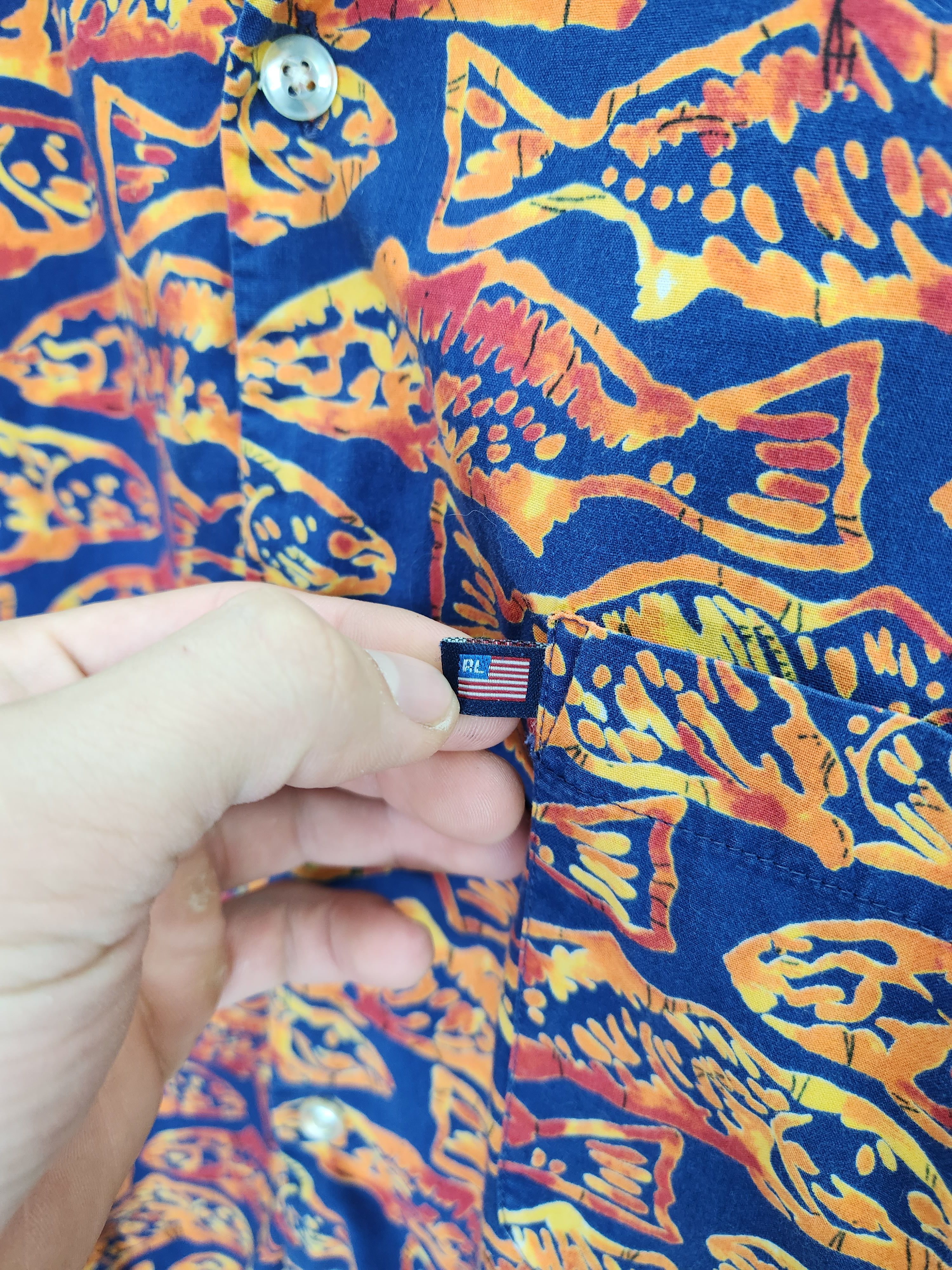 Polo Ralph Lauren Rare vintage polo jeans ralph lauren fish print shirt Size US L / EU 52-54 / 3 - 4 Thumbnail