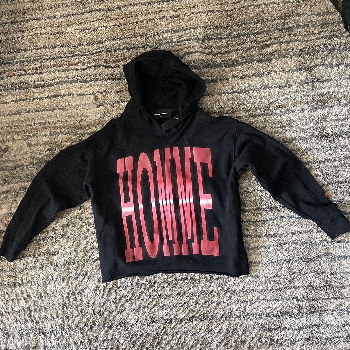 Homme Femme Black and Red Vlone Inspired Hoodie