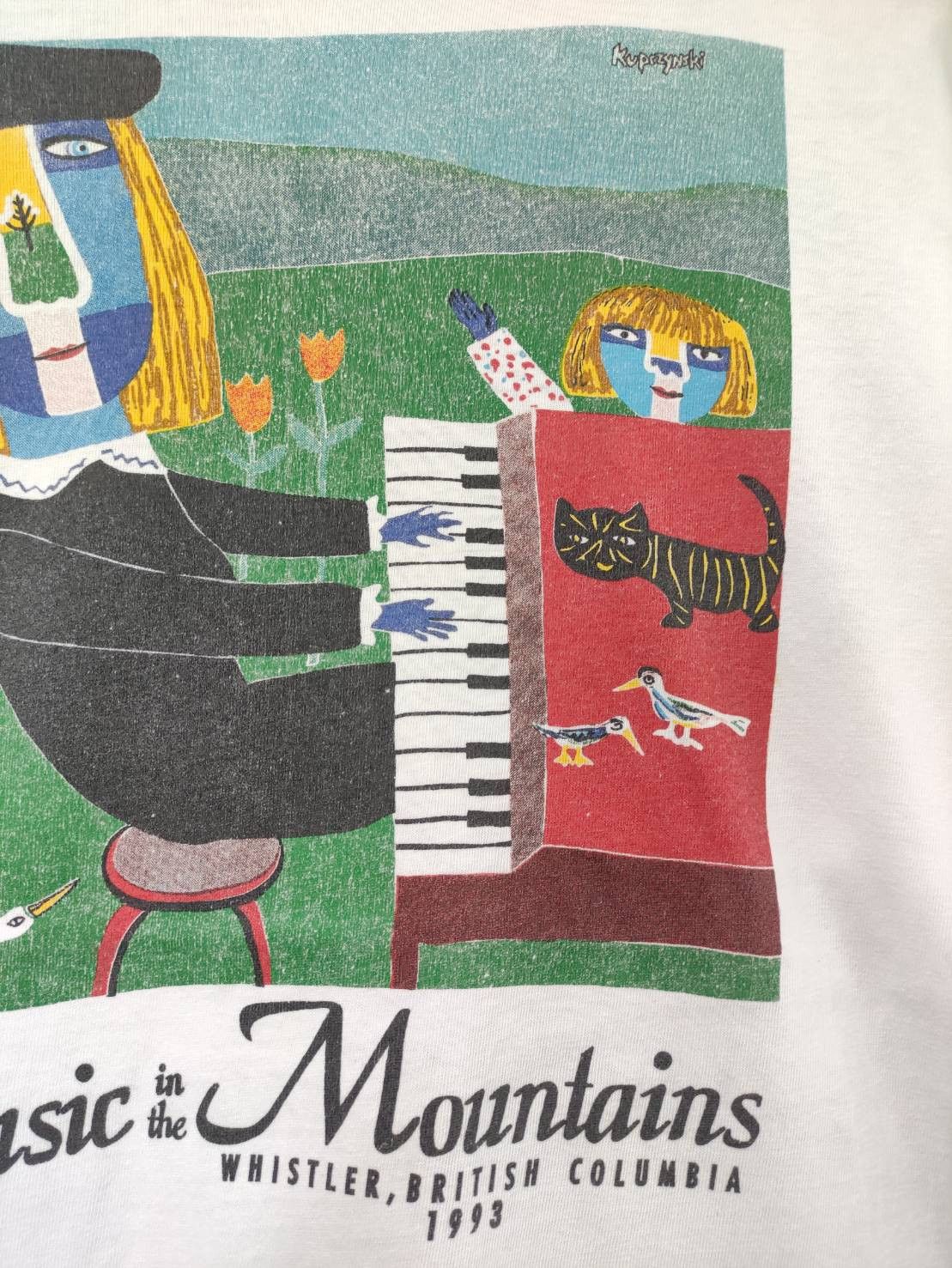 Arts & Science Vtg 90's Kupczynski " Music in The Mountains " Art T-Shirt Size US L / EU 52-54 / 3 - 4 Thumbnail