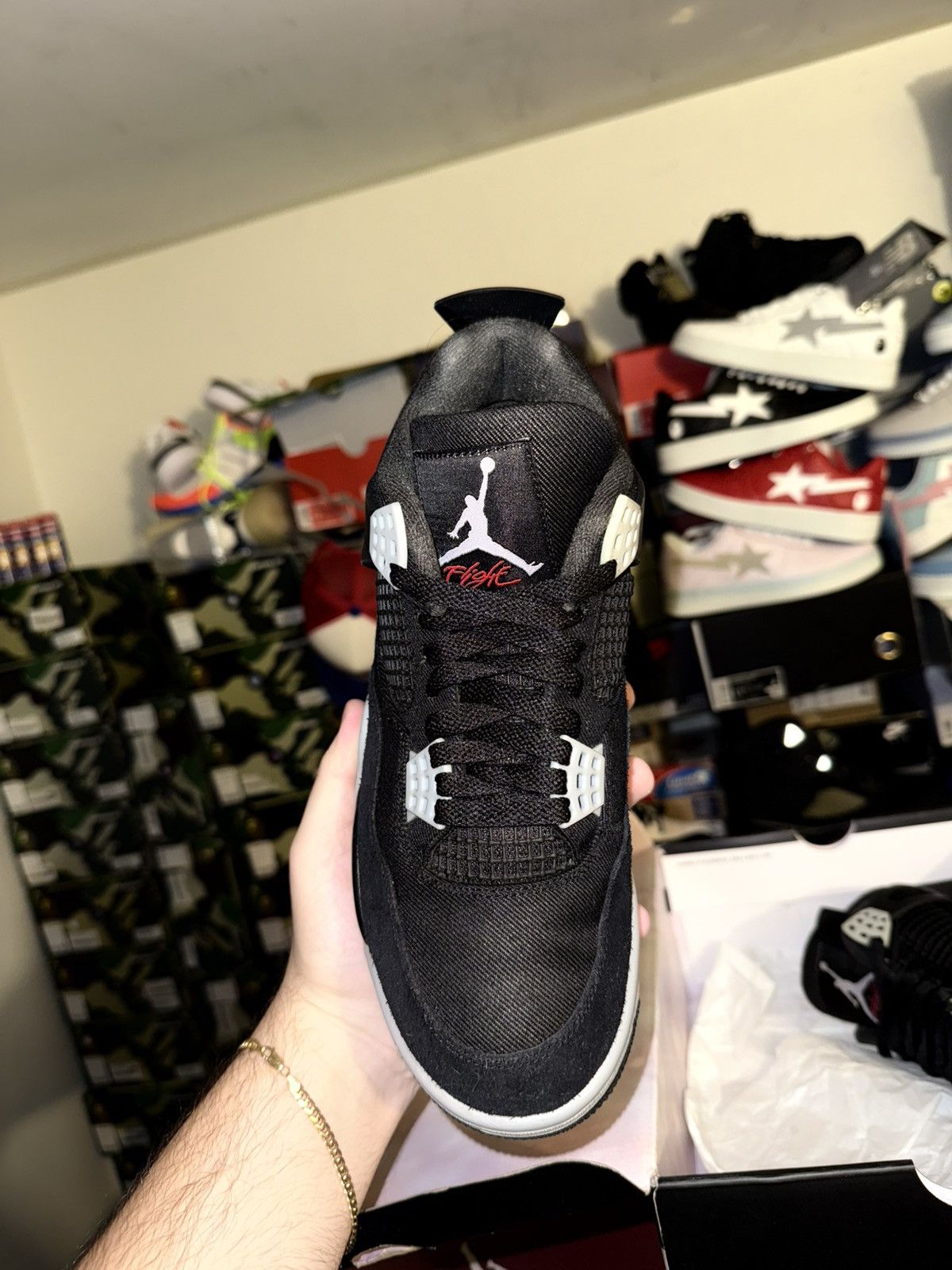 Jordan Brand Jordan retro 4 black canvas sz 8.5 Size US 8.5 / EU 41-42 - 2 Thumbnail