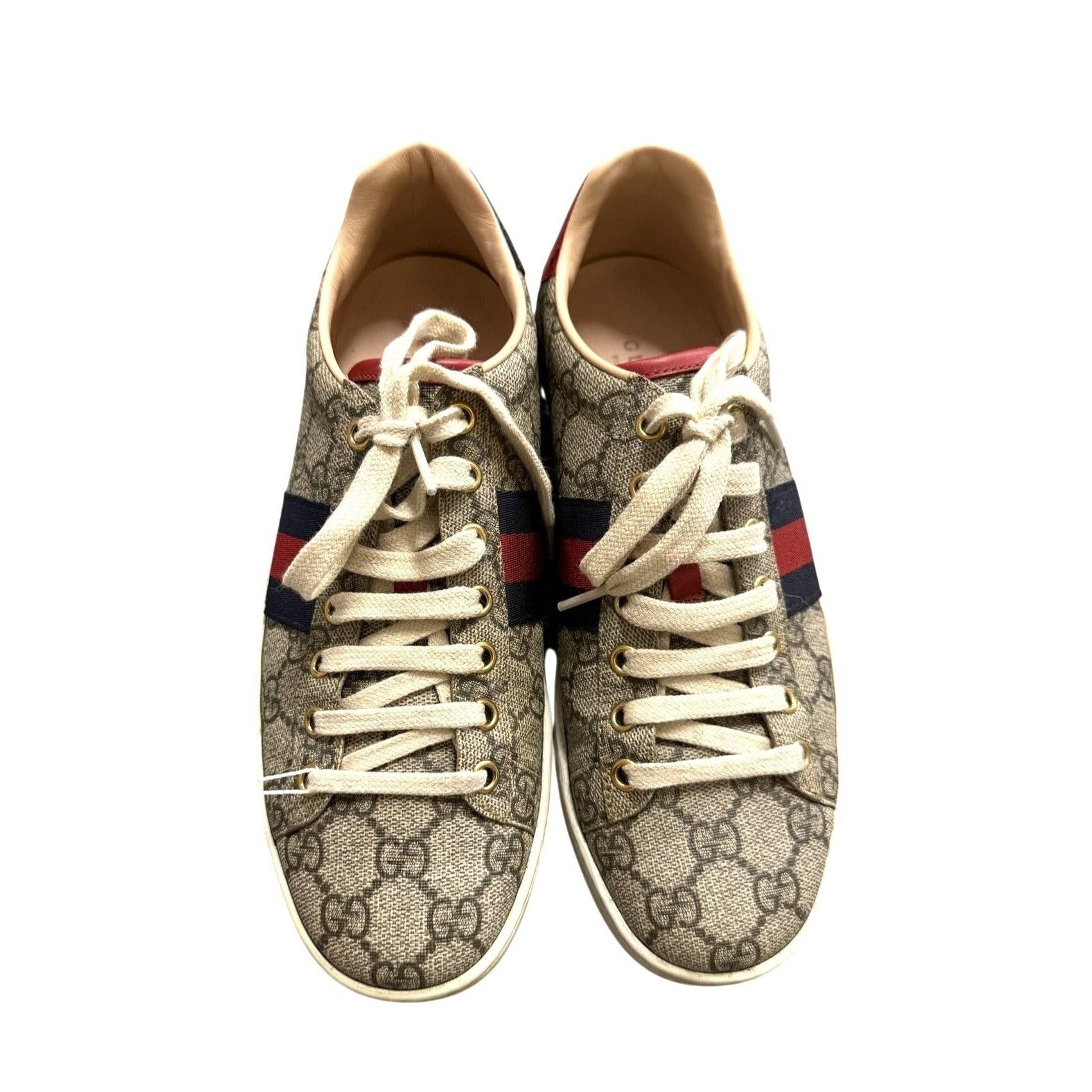 スニーカー GUCCI SNEAKER WITH GG CROSS IN WHITE LEATHER AND MESH Gucci Gucci Sneaker With Gg Cross In White Leather And Mesh