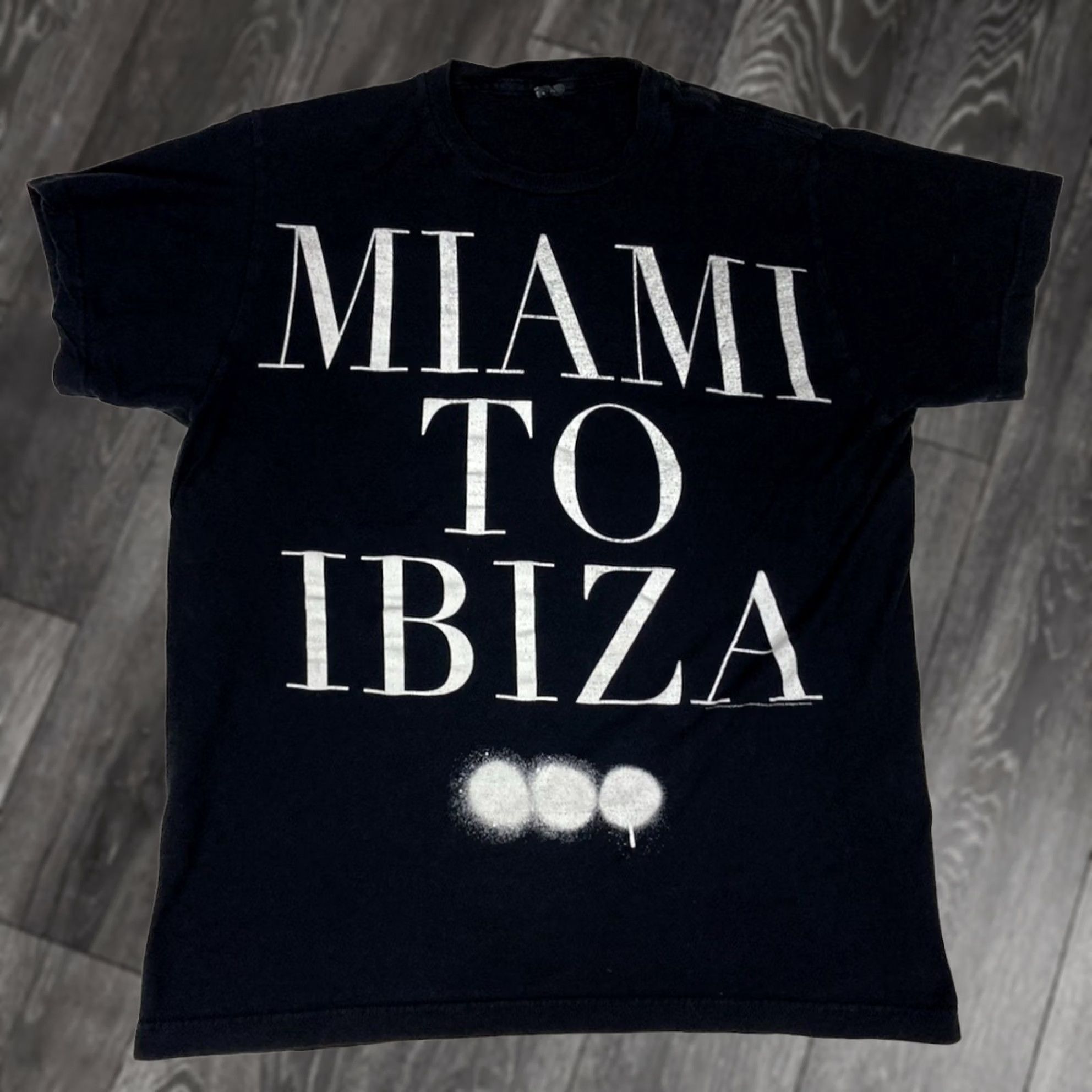 Tultex VINTAGE Miami To Ibiza Graphic T-shirt Women Medium Black Short Sleeve Music Size M / US 6-8 / IT 42-44 - 1 Thumbnail