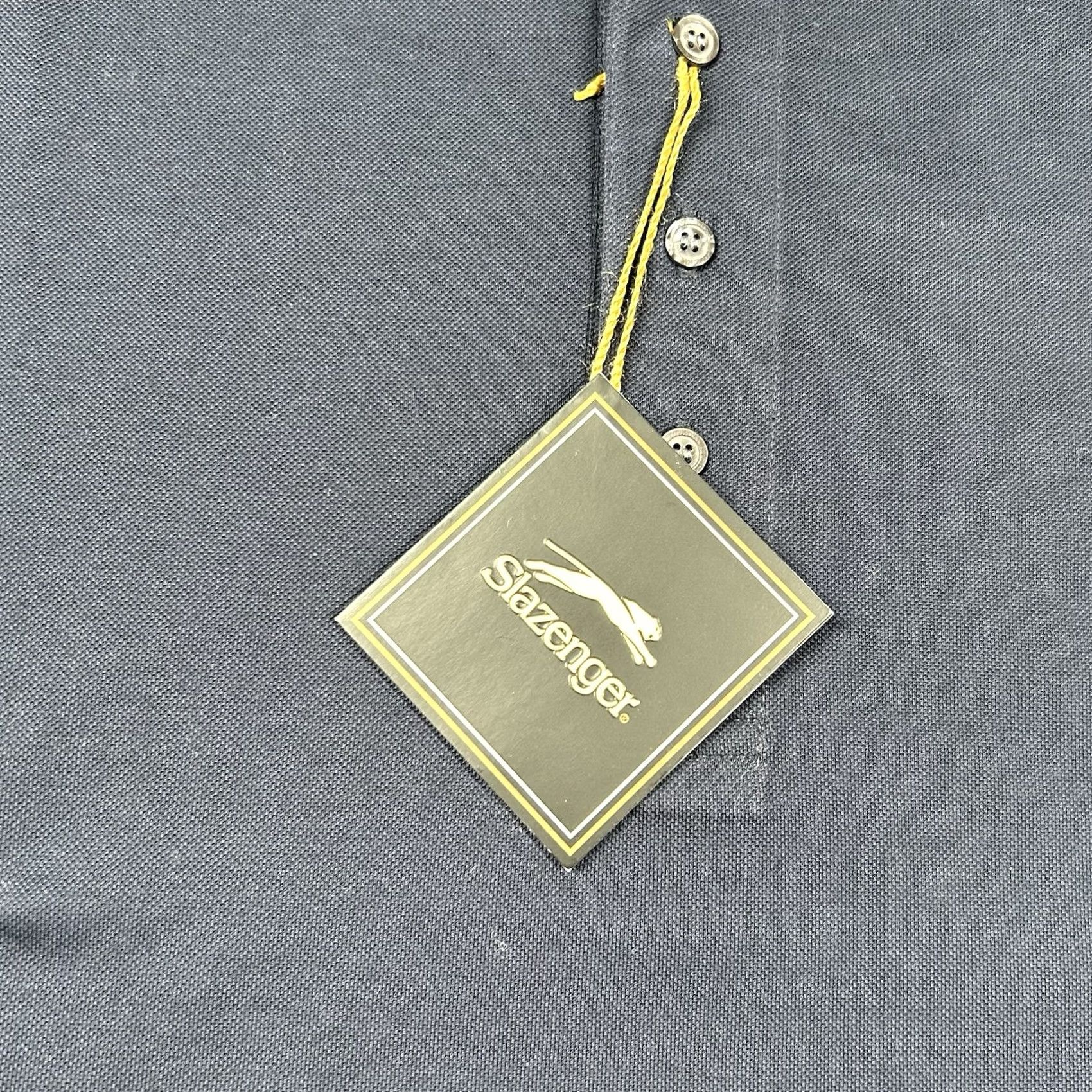 Vintage VINTAGE Slazenger Mens L Golf Polo Shirt Navy Blue 100% Cotton Polo Style Preppy Sports Size US L / EU 52-54 / 3 - 3 Thumbnail
