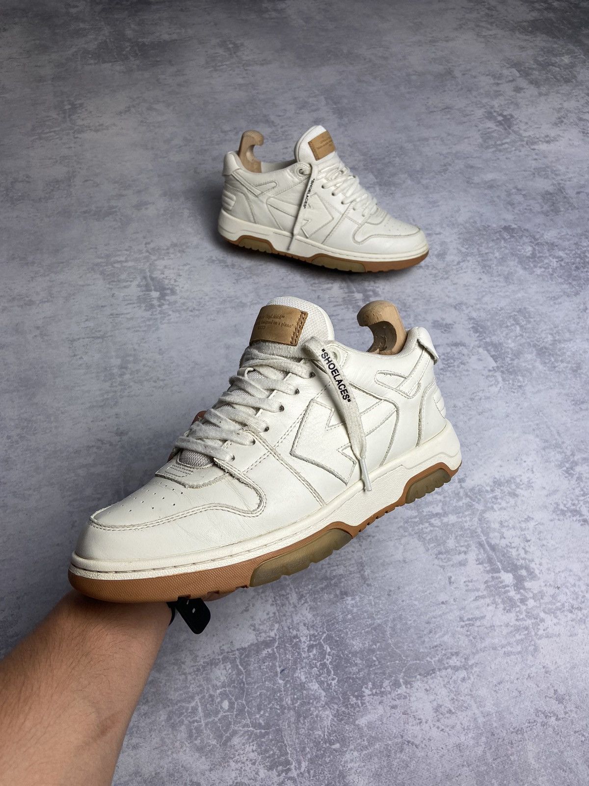 Off White CO Virgil Ablon 2013 Vintage Leather Y2K Sneakers