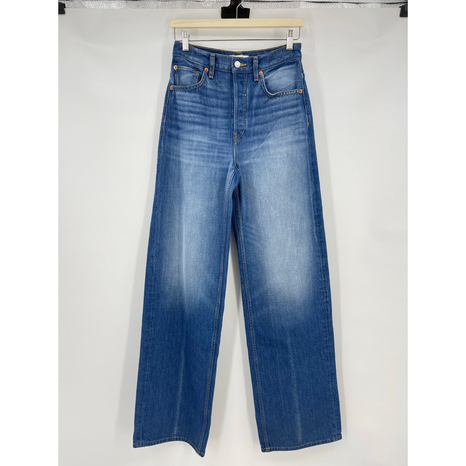 RE/DONE RE/DONE | The Marielou in Viper Blue Wide Leg Jeans 25 Size 25" / US 0 / IT 36 - 3 Thumbnail