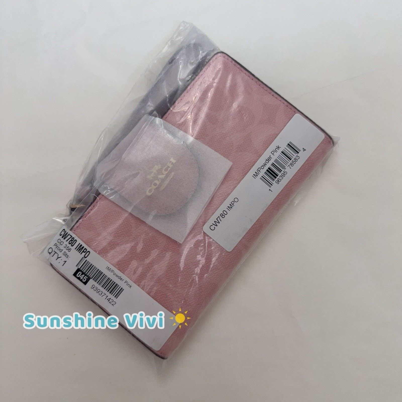 Coach NWT Coach Phone Wallet Signature Canvas CW780 Powder Pink Size ONE SIZE - 6 Thumbnail