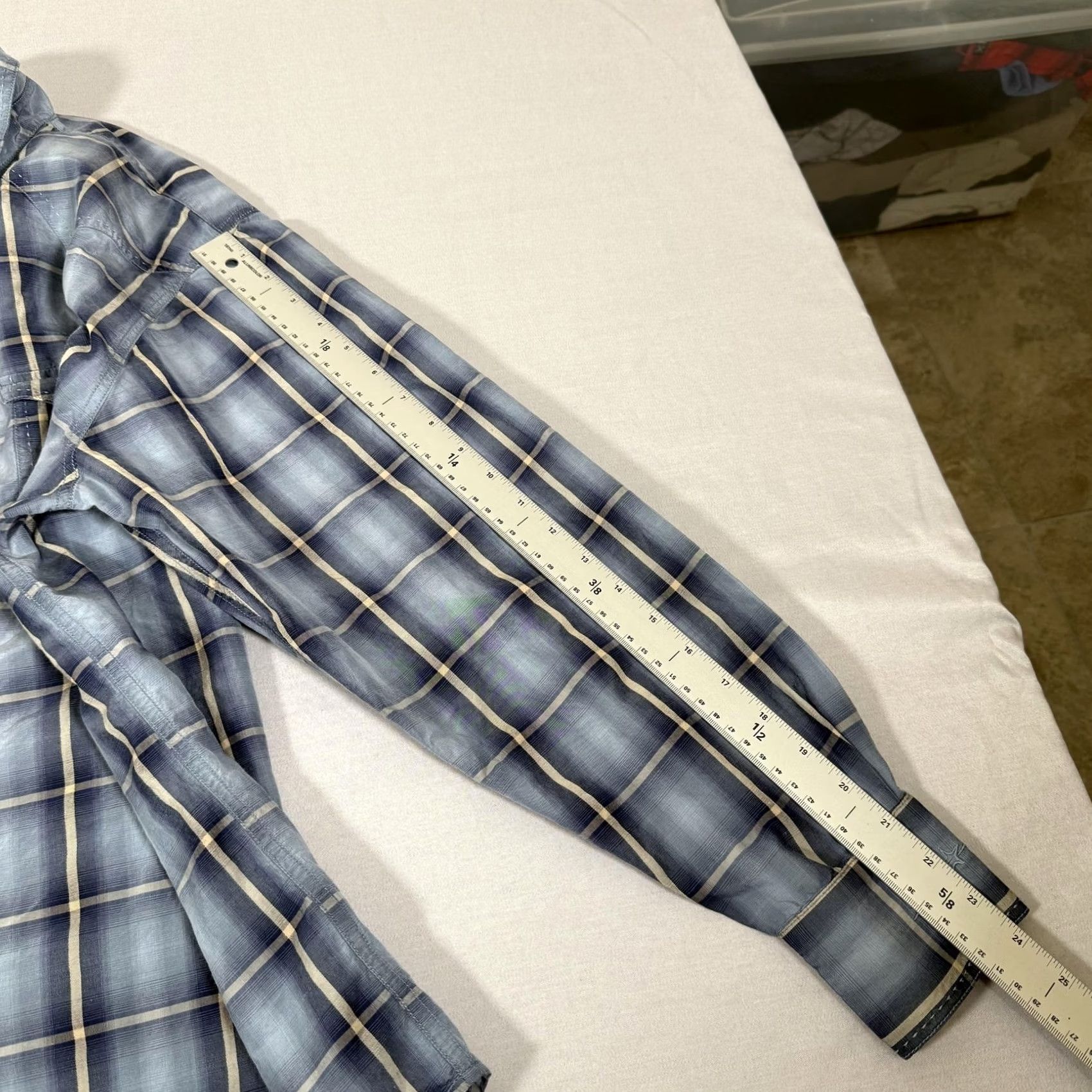 Vintage Ryan Michael Shirt Mens M Blue Plaid Western Pearl Snap Silk Cowboy Work Size US M / EU 48-50 / 2 - 7 Thumbnail