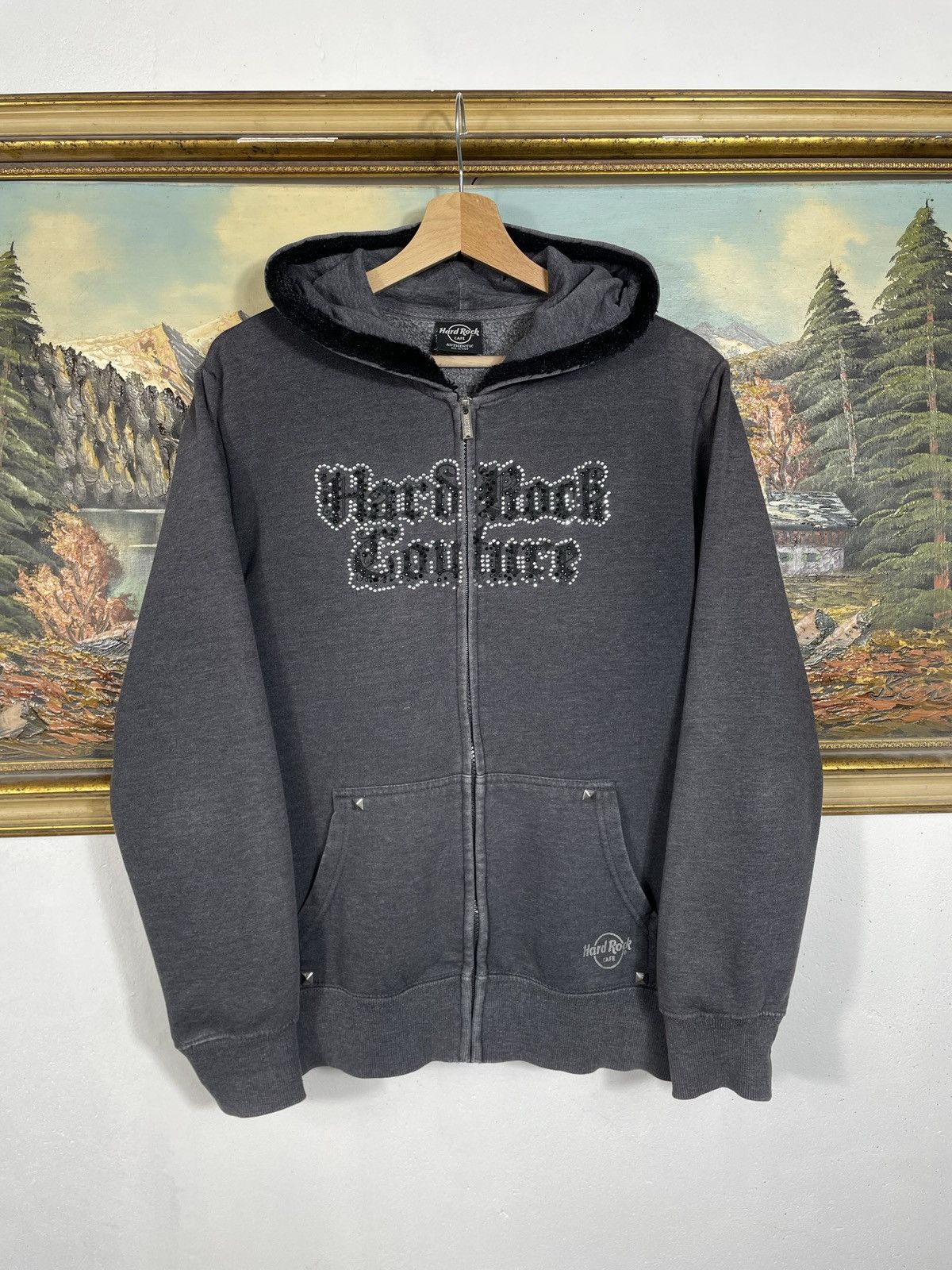 Hard Rock Cafe × Vintage Hard Rock Vintage Y2k Zip Hoodie Sweatshirt Cyber Grunge Size US S / EU 44-46 / 1 - 1 Thumbnail