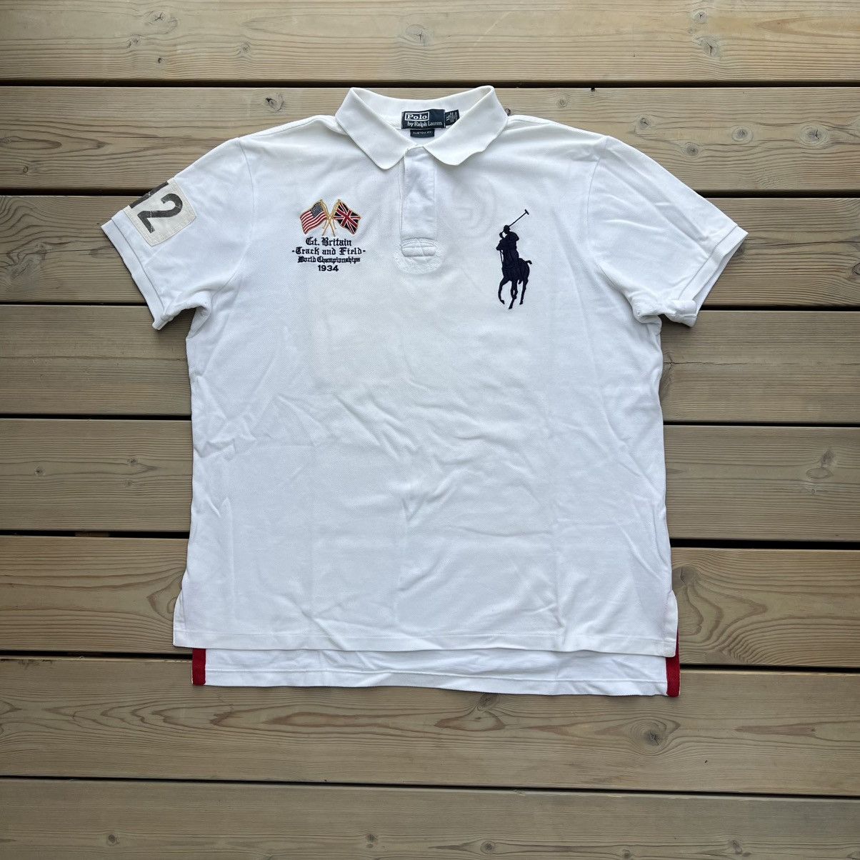 Polo Ralph Lauren Polo Ralph Lauren Rare T&F Vintage 00s Chief Keef GBR Polo Size US XL / EU 56 / 4 - 1 Thumbnail
