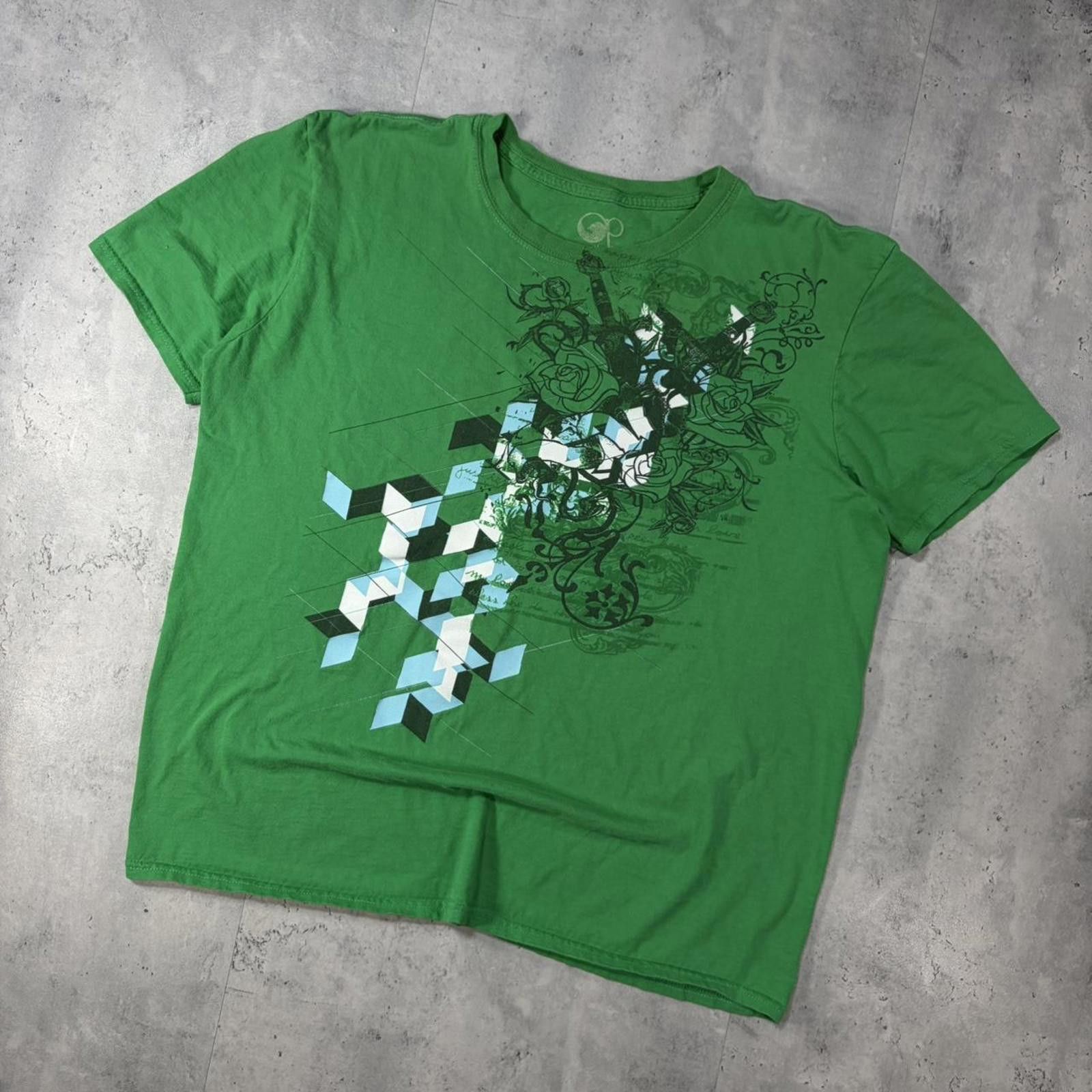 Ocean Pacific Y2K Green Ocean Pacific Grunge Skater T-Shirt Size L / US 10 / IT 46 - 2 Thumbnail