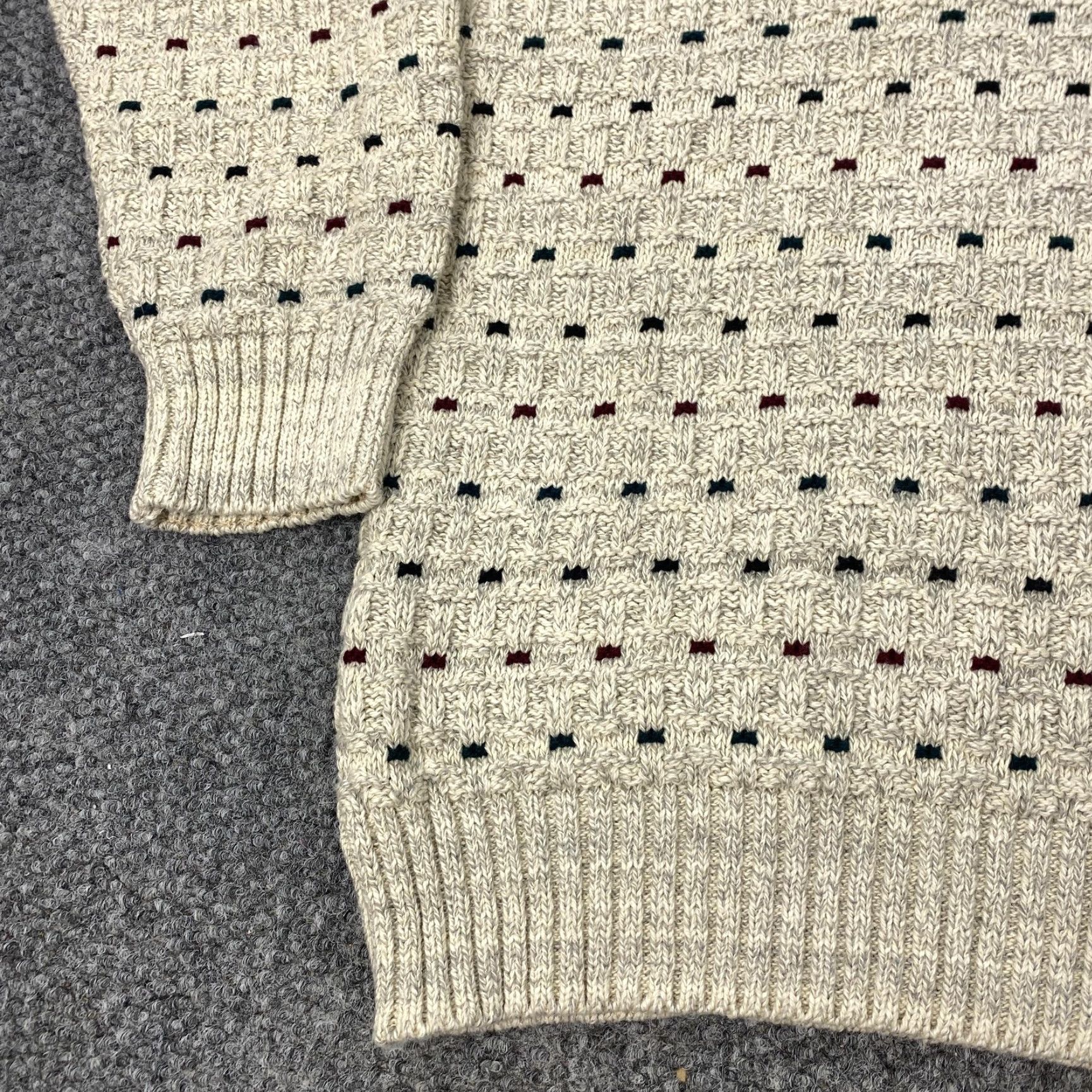 Vintage VINTAGE Northwest Territory Sweater Mens XL Beige 100% Cotton Crewneck Knit Geometric Pattern Mens XL Beige Knit Sweater Size US XL / EU 56 / 4 - 4 Thumbnail