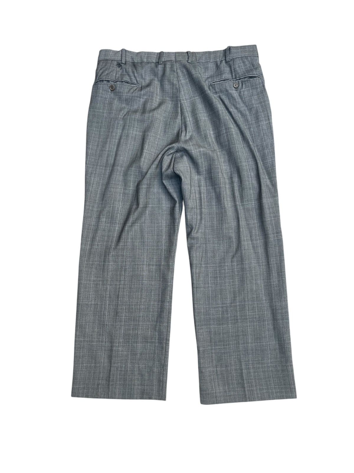 Burberry 80s Burberry’s Made in Italy Wool Trousers - Grey Checkered Size US 32 / EU 48 - 2 Thumbnail