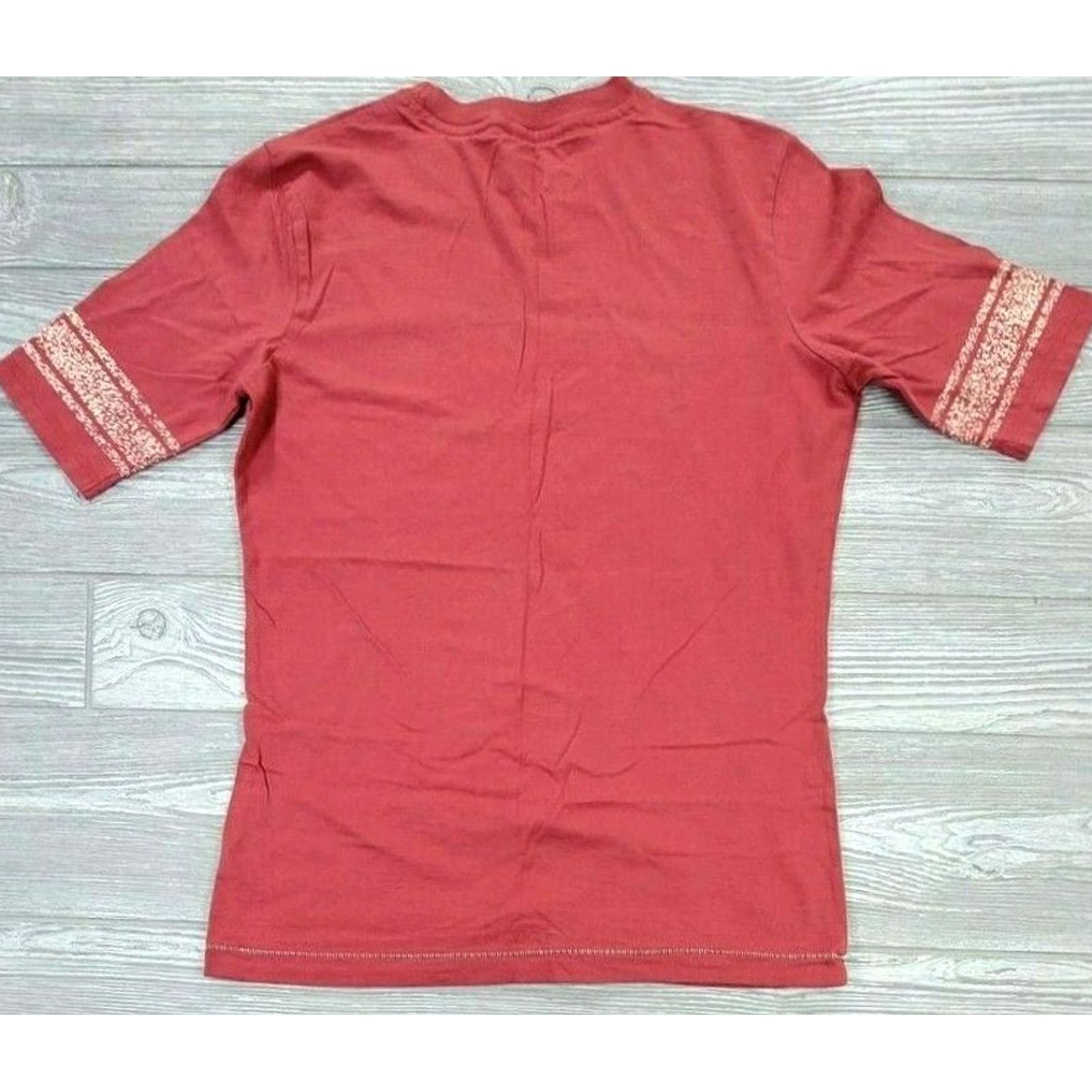 Champion Champion Shirt Women L Colorblock Slub Crew Neck Short Sleeve Jersey T-Shirt Red Size 36" / US 14 / IT 50 - 3 Thumbnail