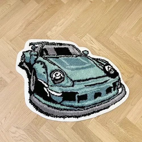 Handmade Design Racing Car Cartoon Tufted Carpet Rug Size ONE SIZE - 5 Thumbnail