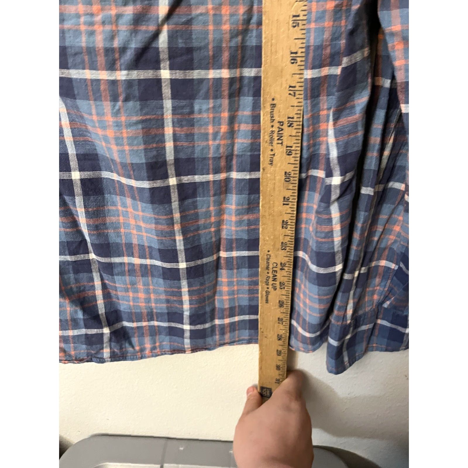 J.Crew J.CREW Men's Plaid Dress Shirt Blue Orange Long Sleeve Button-Down Cotton Medium Size 40R - 4 Thumbnail